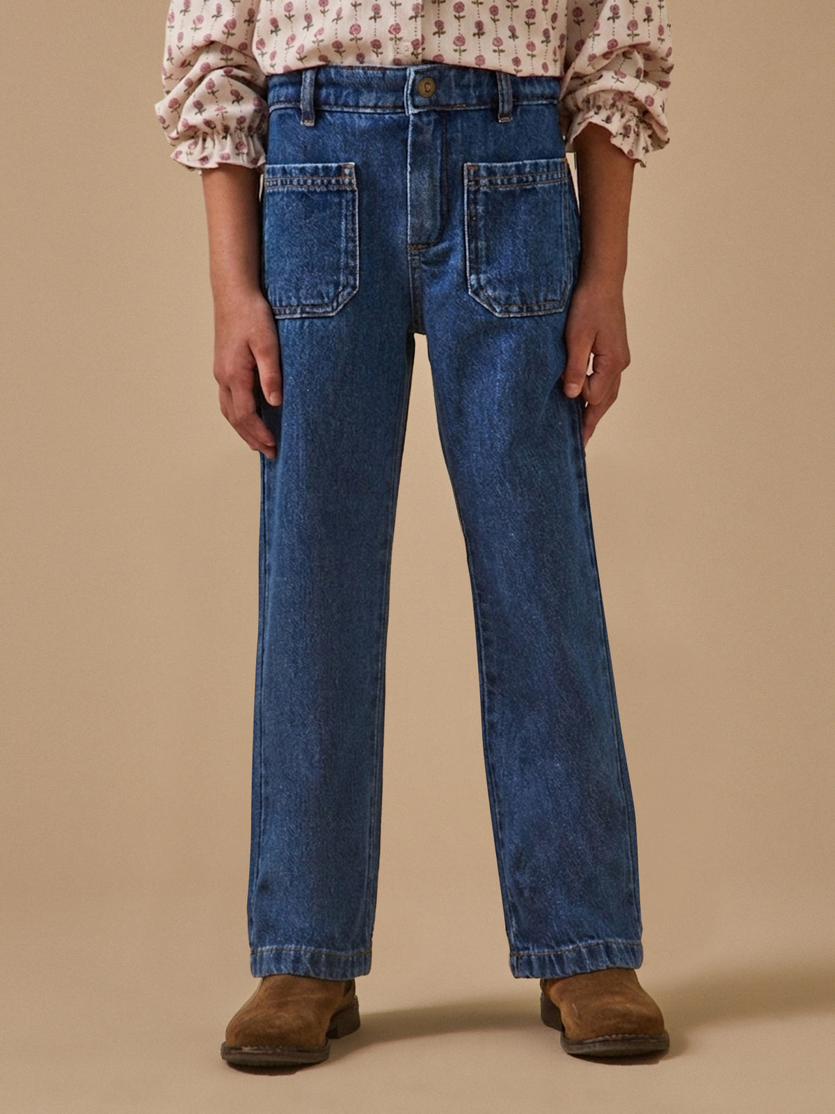 Pantalon droit Fille en denim