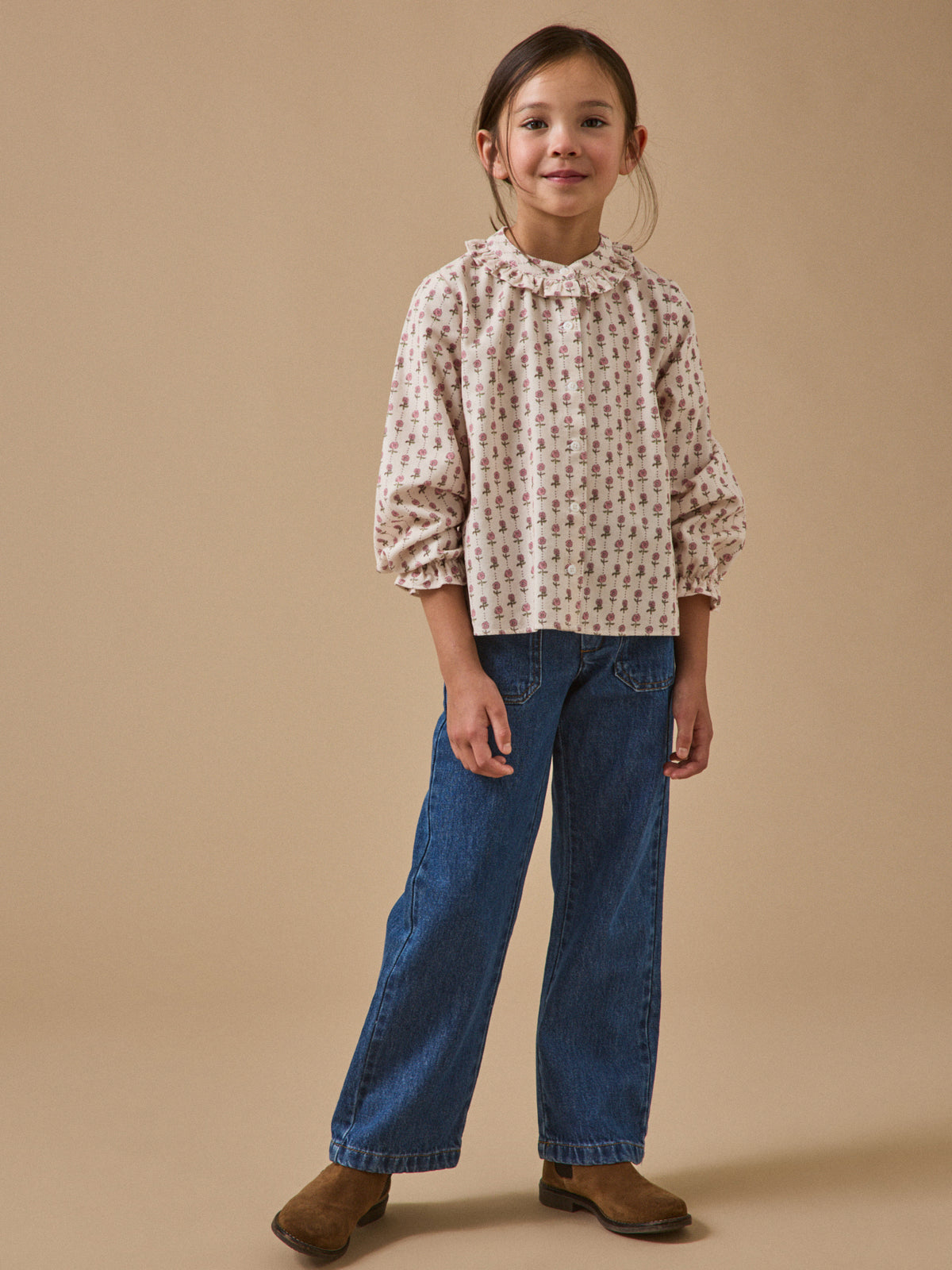 Pantalon droit Fille en denim