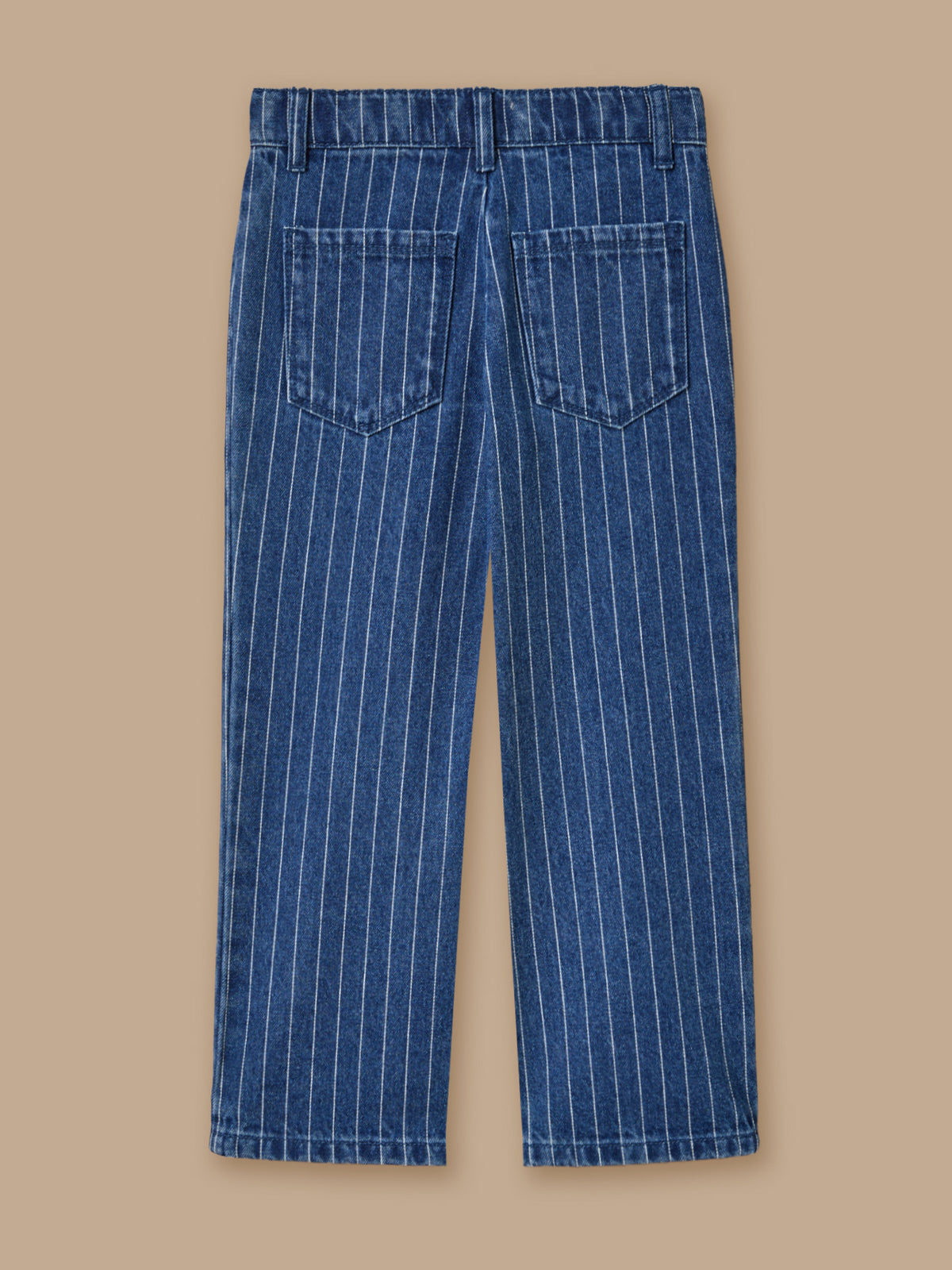 Pantalon droit rayé festonné Fille