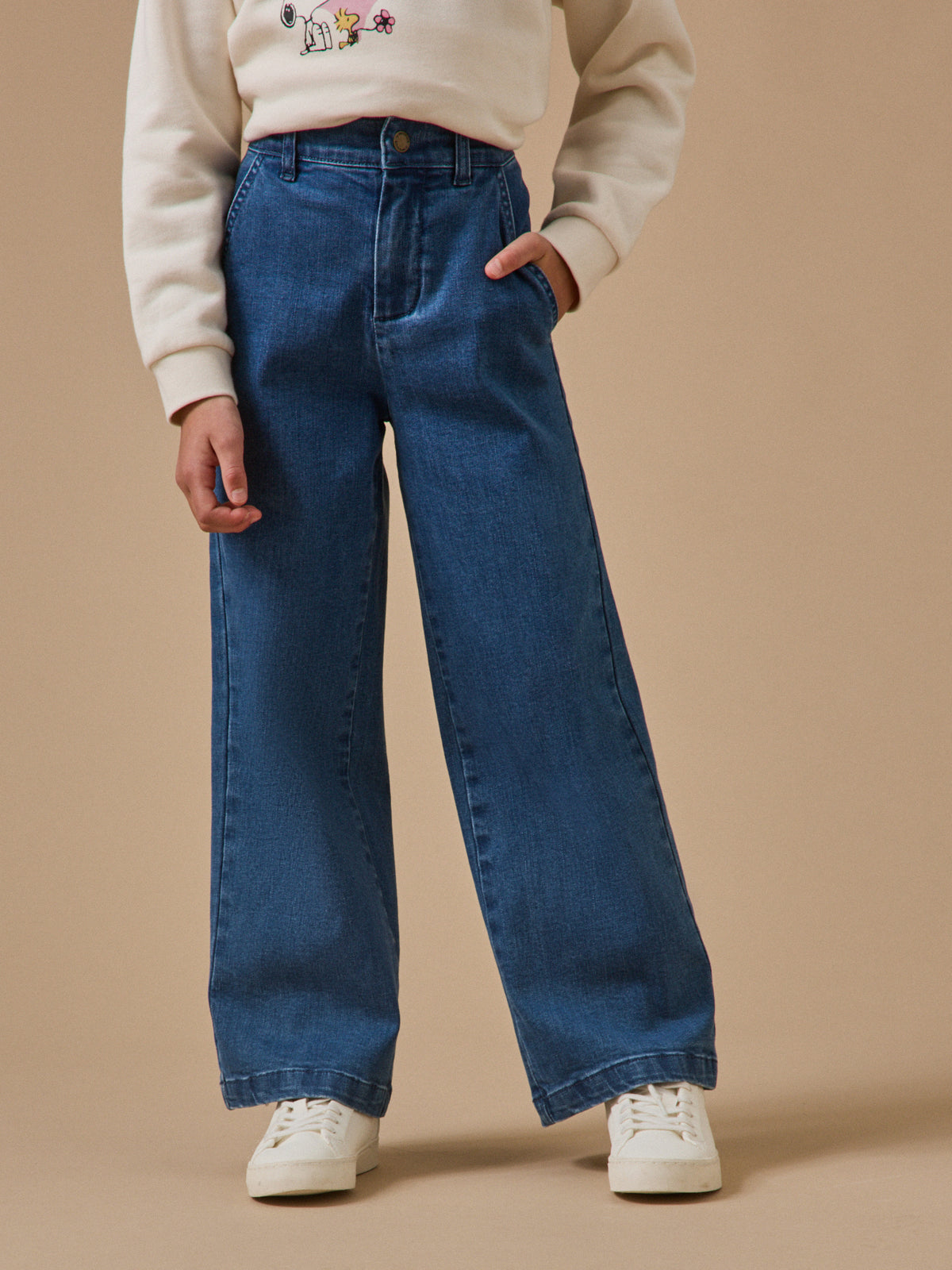 Pantalon large en denim Fille