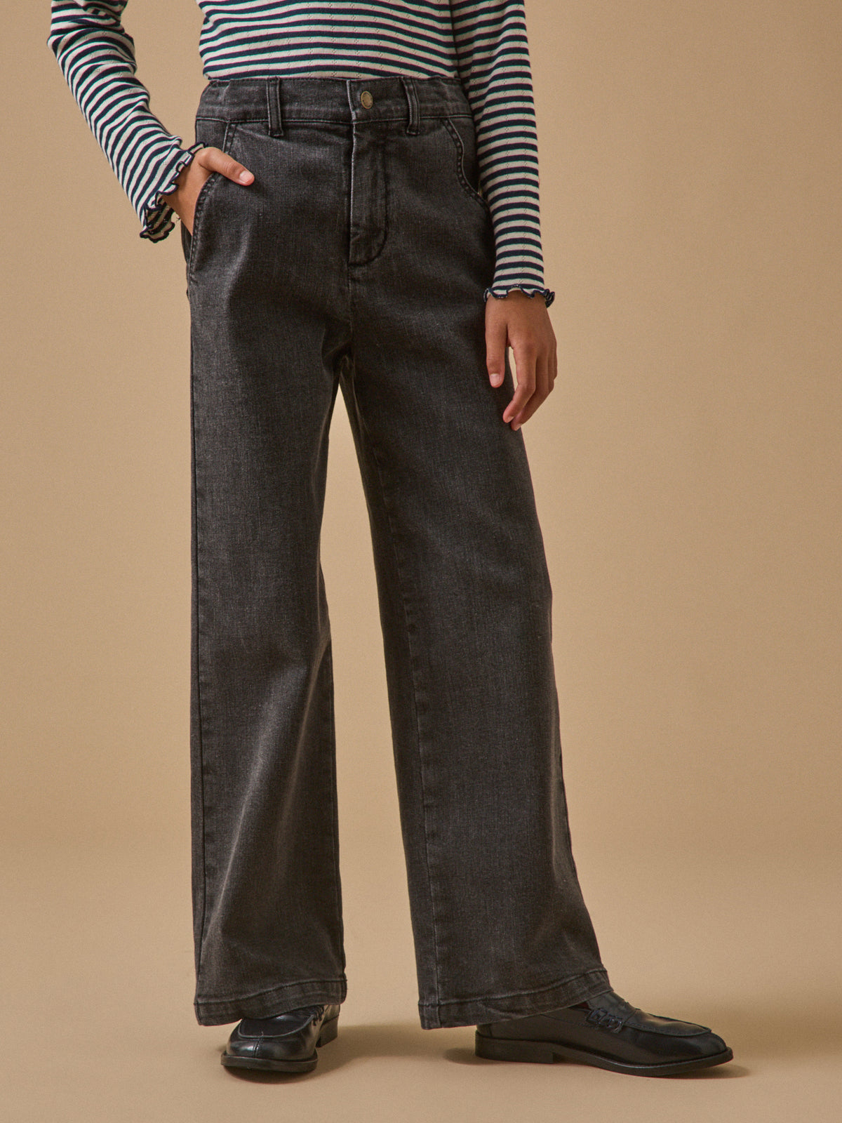 Pantalon large en denim Fille