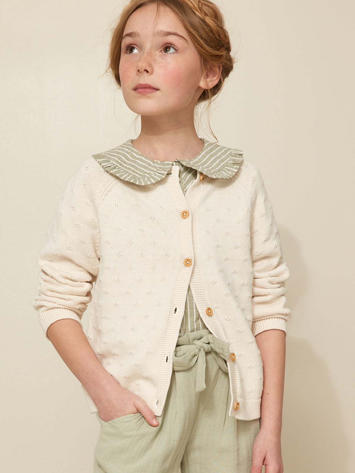 Cardigan Fille point fantaisie