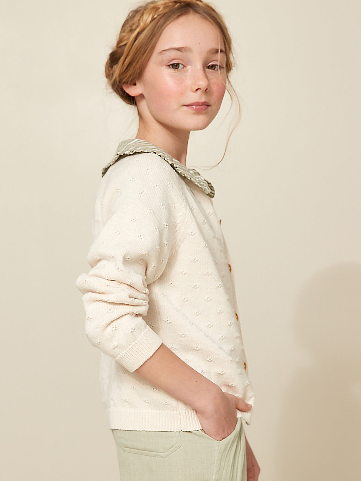Cardigan Fille point fantaisie