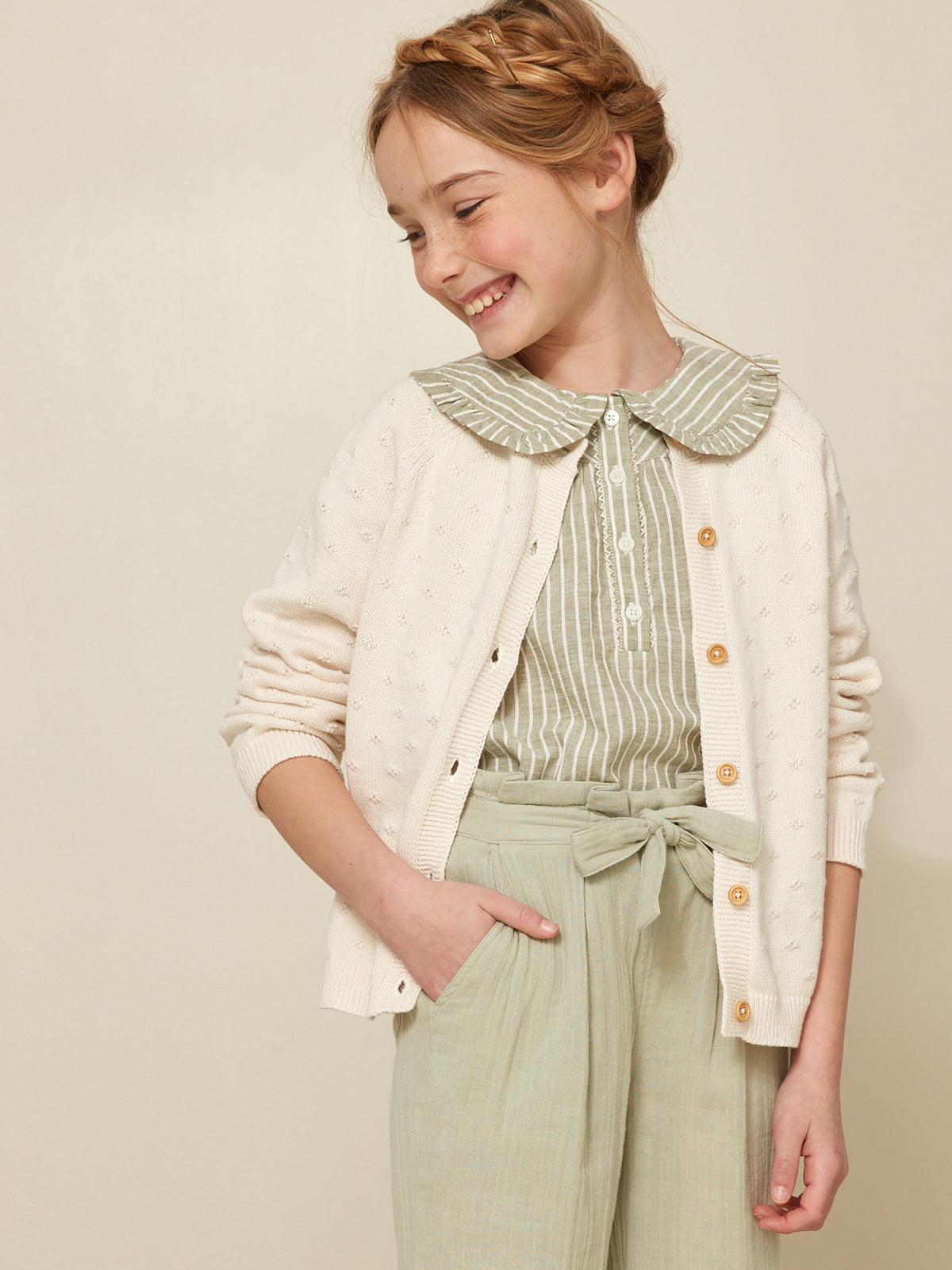 Cardigan Fille point fantaisie