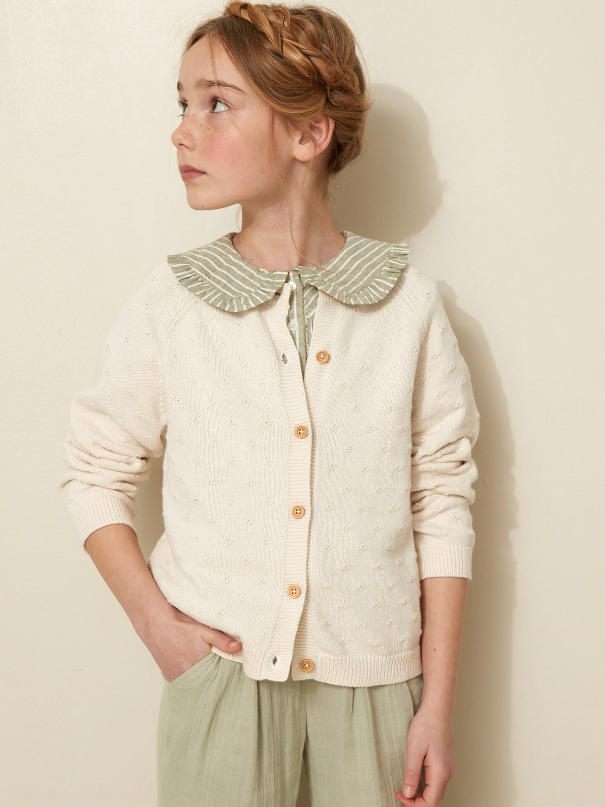 Cardigan Fille point fantaisie