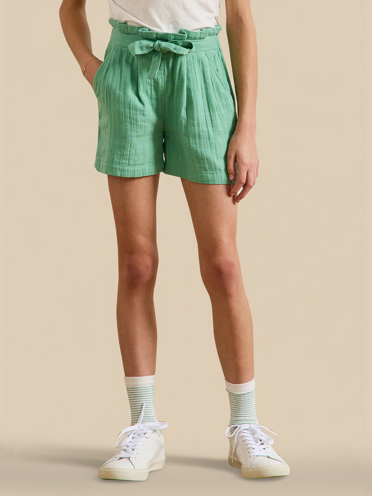 Short Fille en gaze de coton biologique