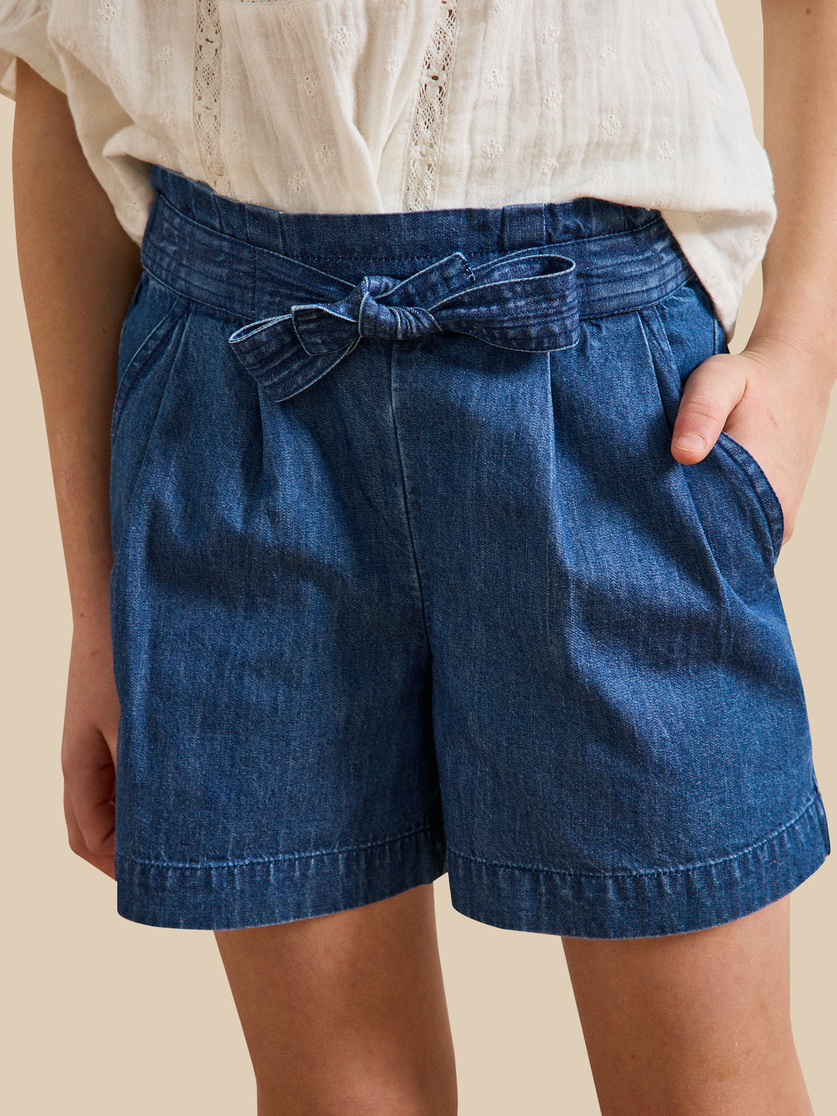 Short Fille en denim light