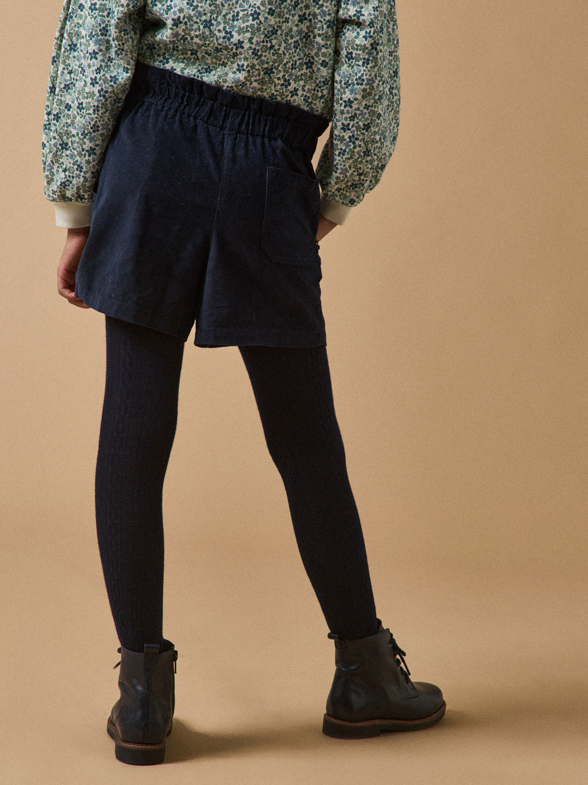 Short paper bag velours Fille