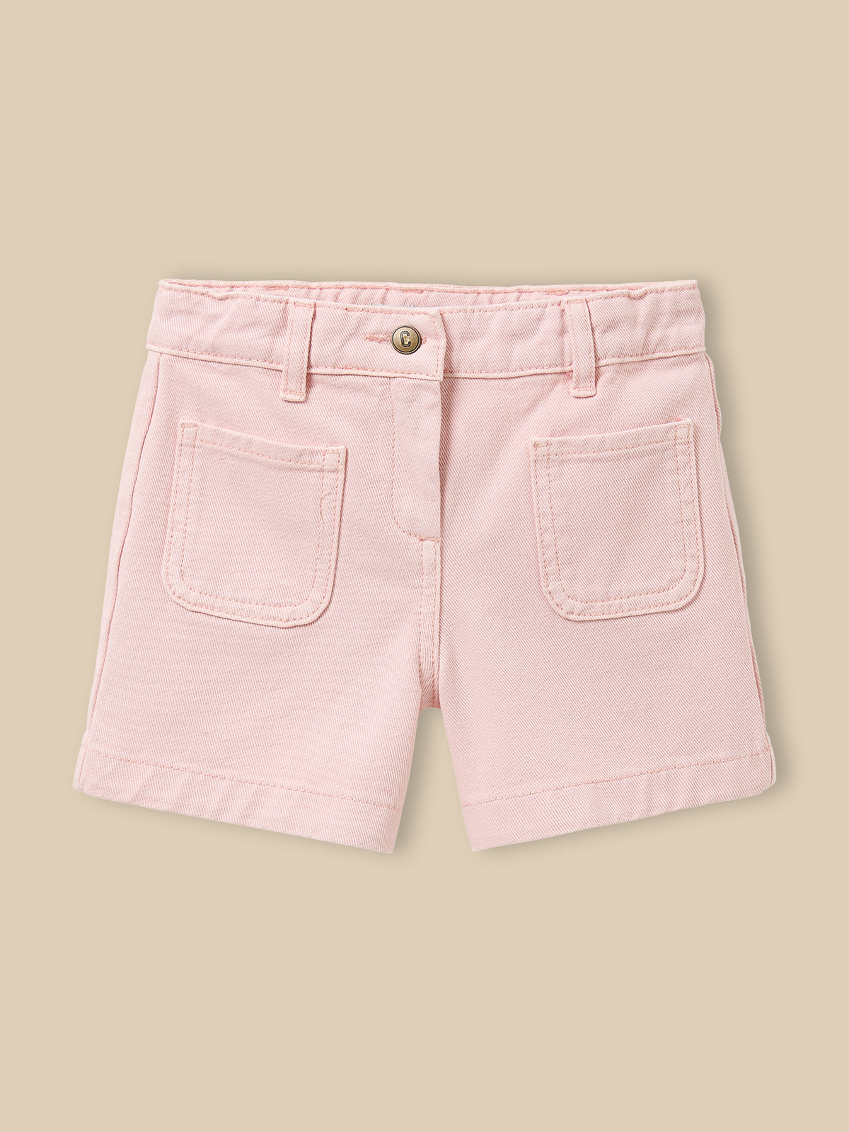 Short Fille denim couleur