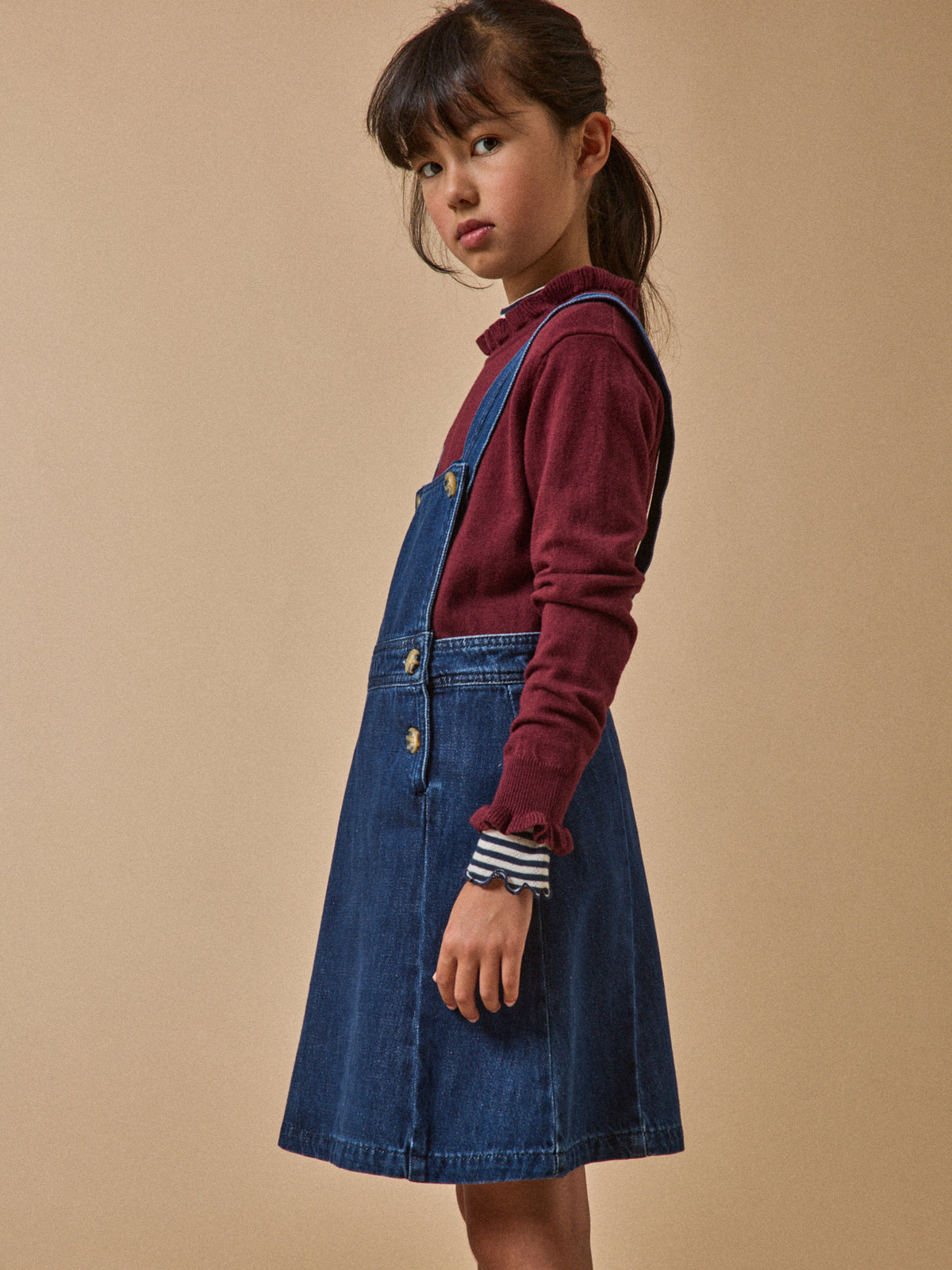 Robe tablier en denim Fille