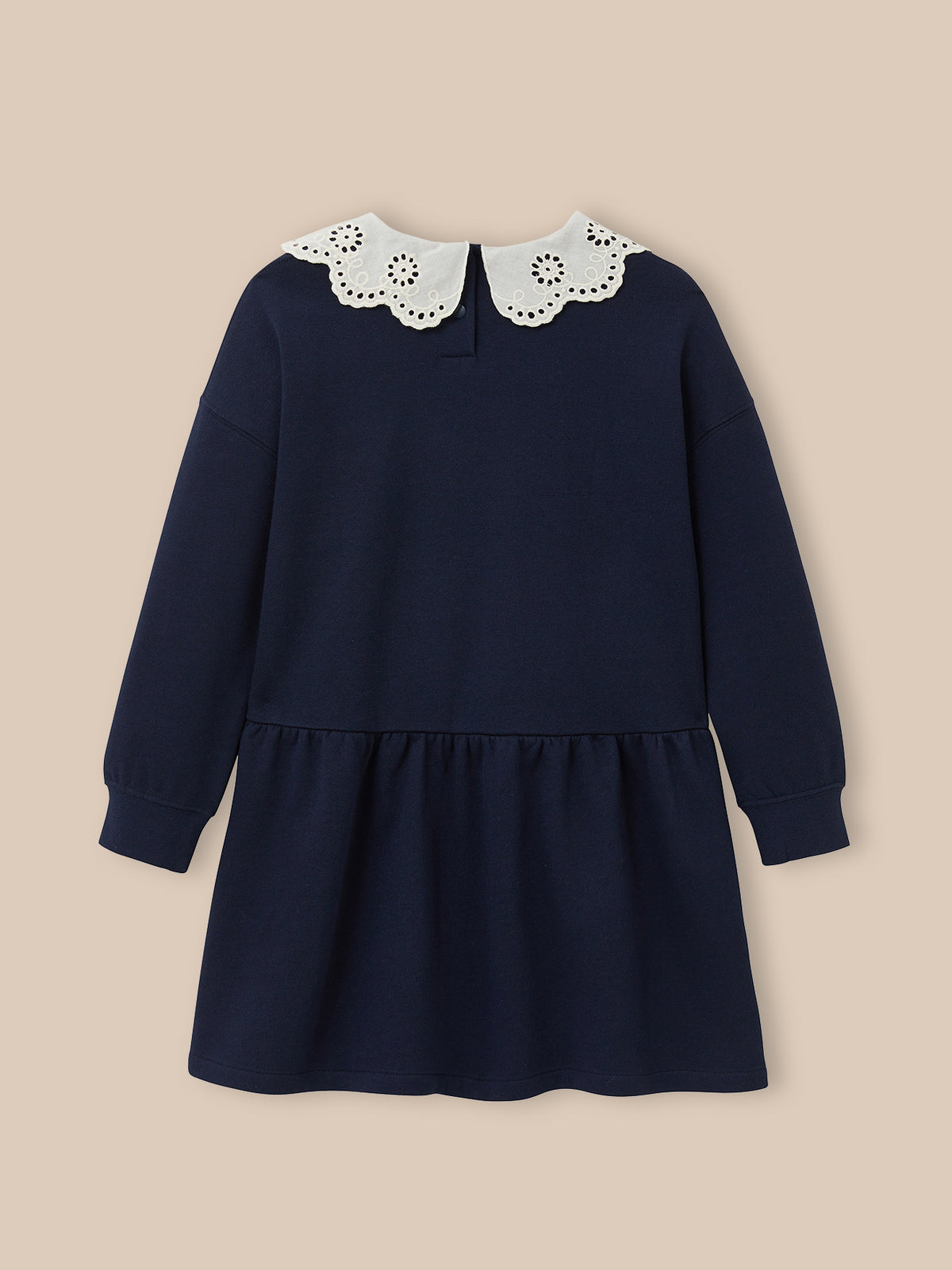 Robe grand col brodé - Coton biologique