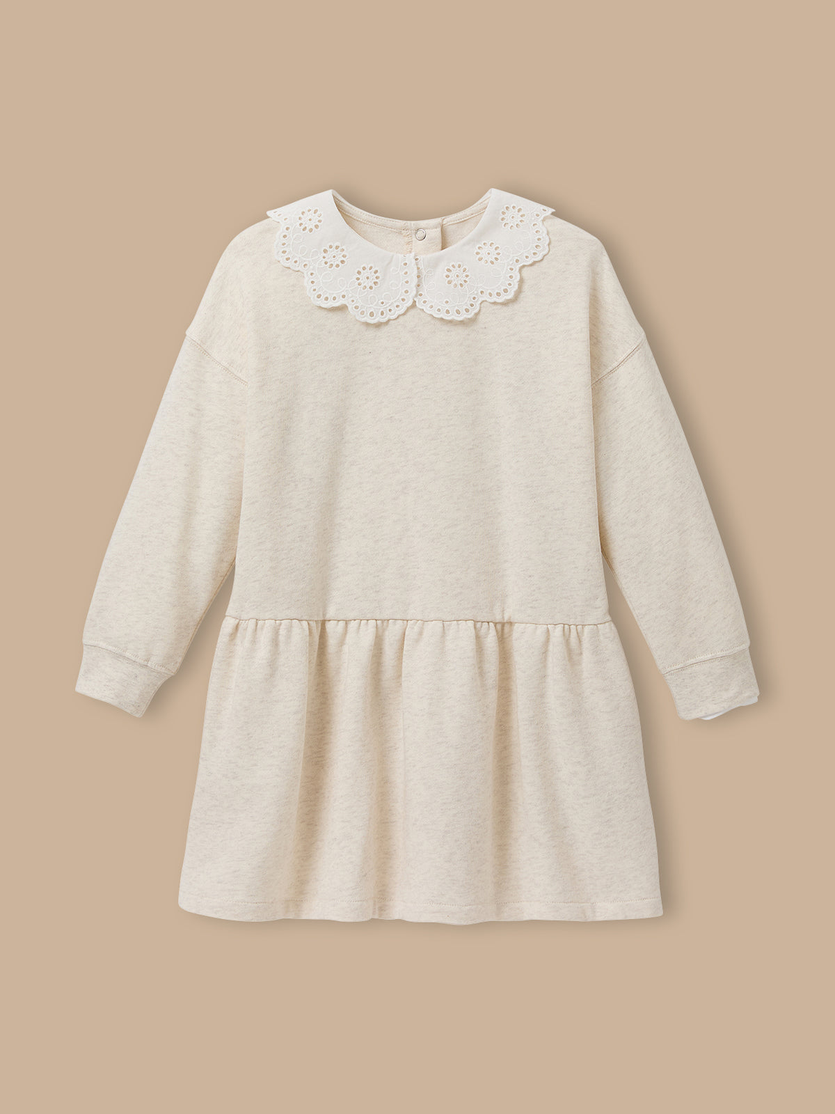 Robe grand col brodé - Coton biologique
