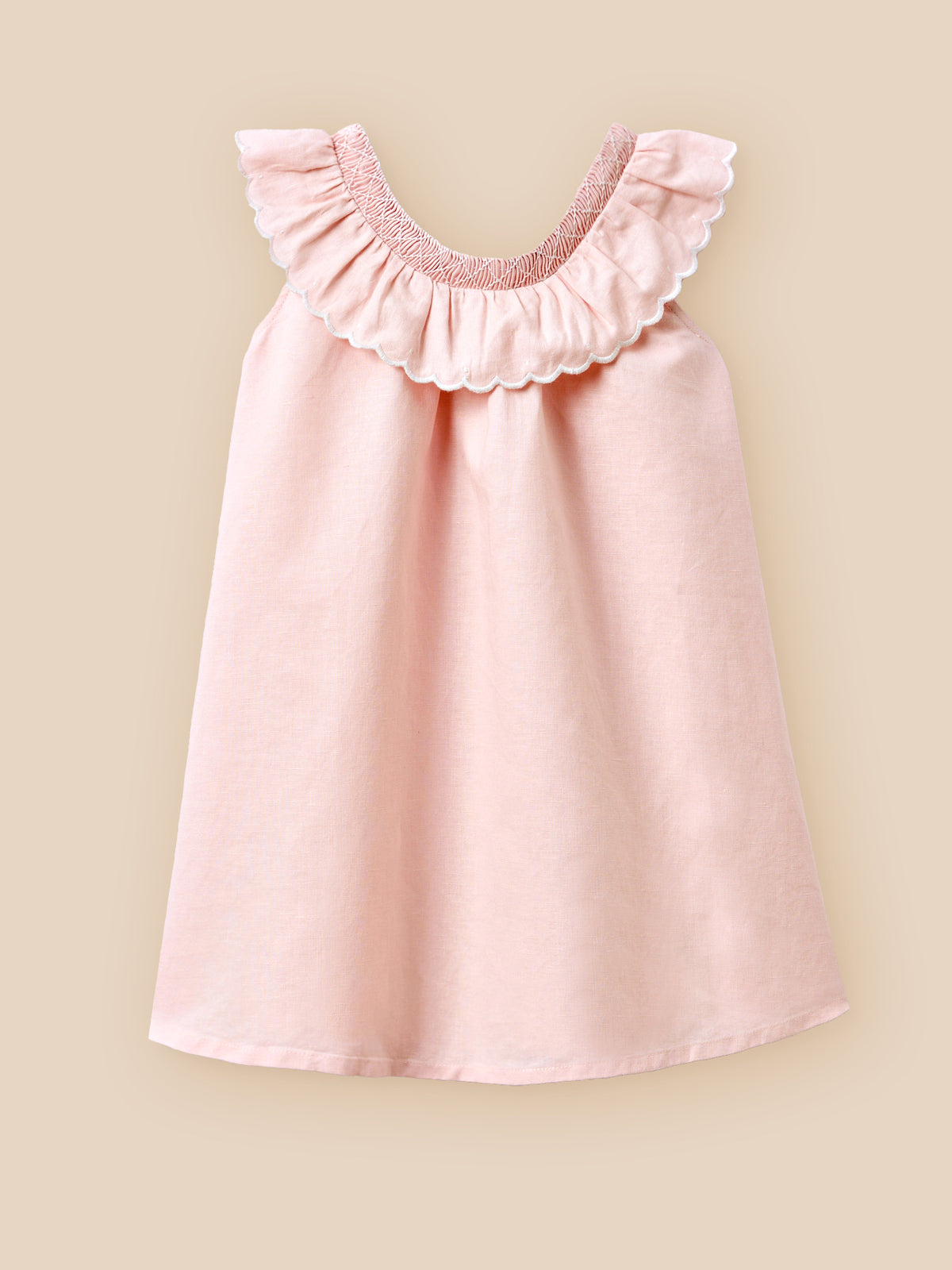 Robe Fille Clotilde lin et coton - Collection Fêtes et Mariages