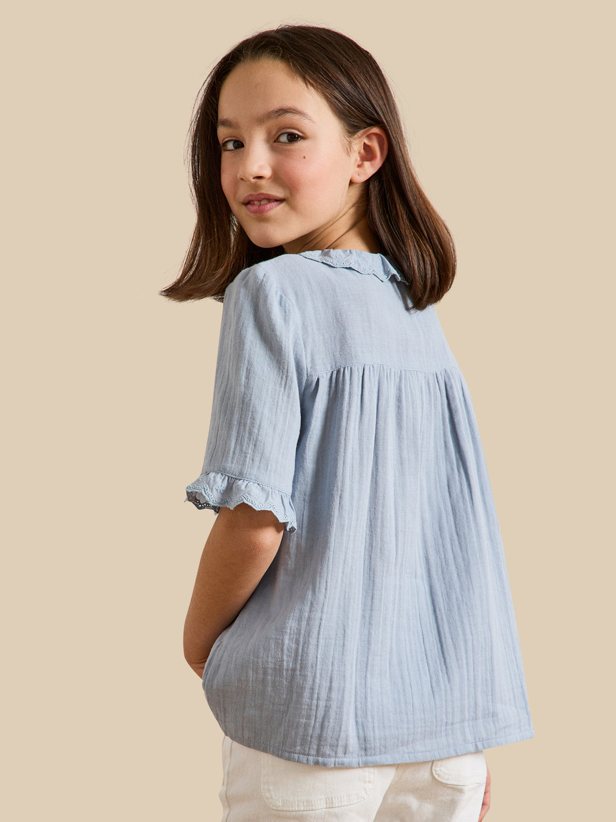 Chemise Fille en gaze - Coton biologique