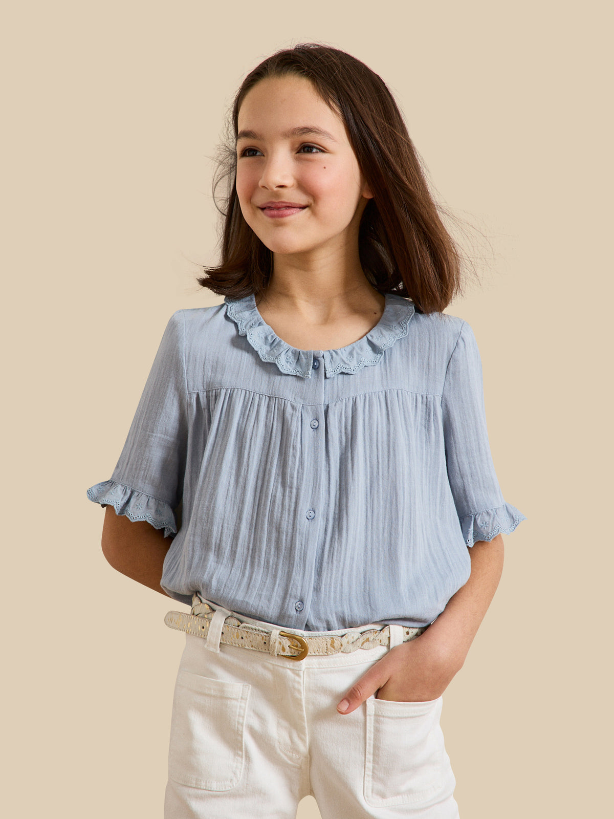 Chemise Fille en gaze - Coton biologique
