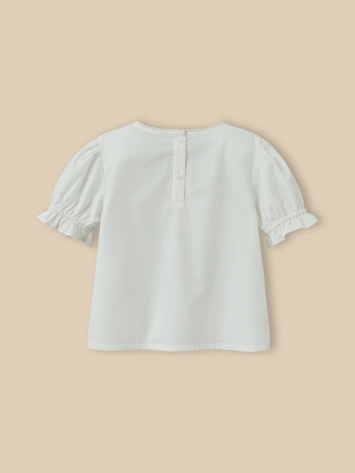 Blouse fille plastron brodée
