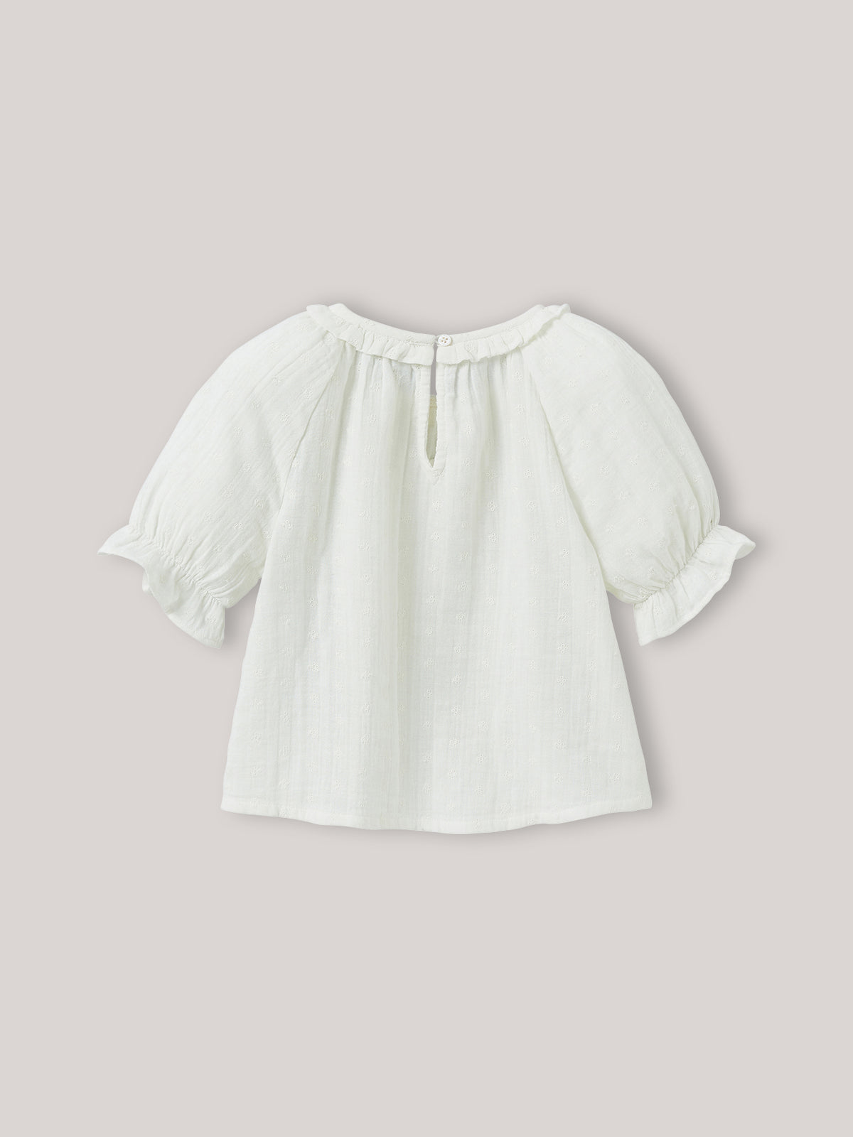 Blouse Fille broderie anglaise en gaze de coton