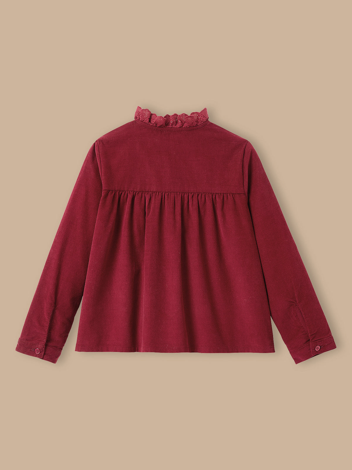 Chemise velours et dentelle Fille