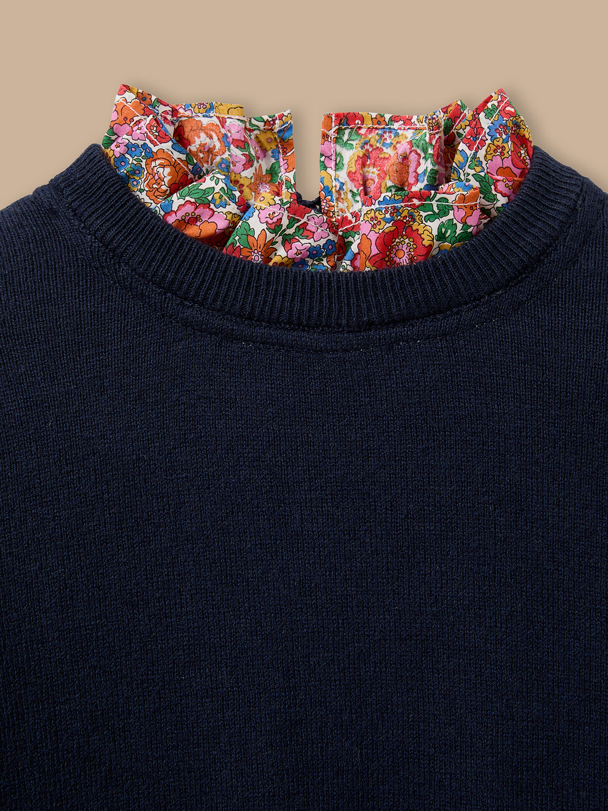 Pull Fille col en tissu Liberty