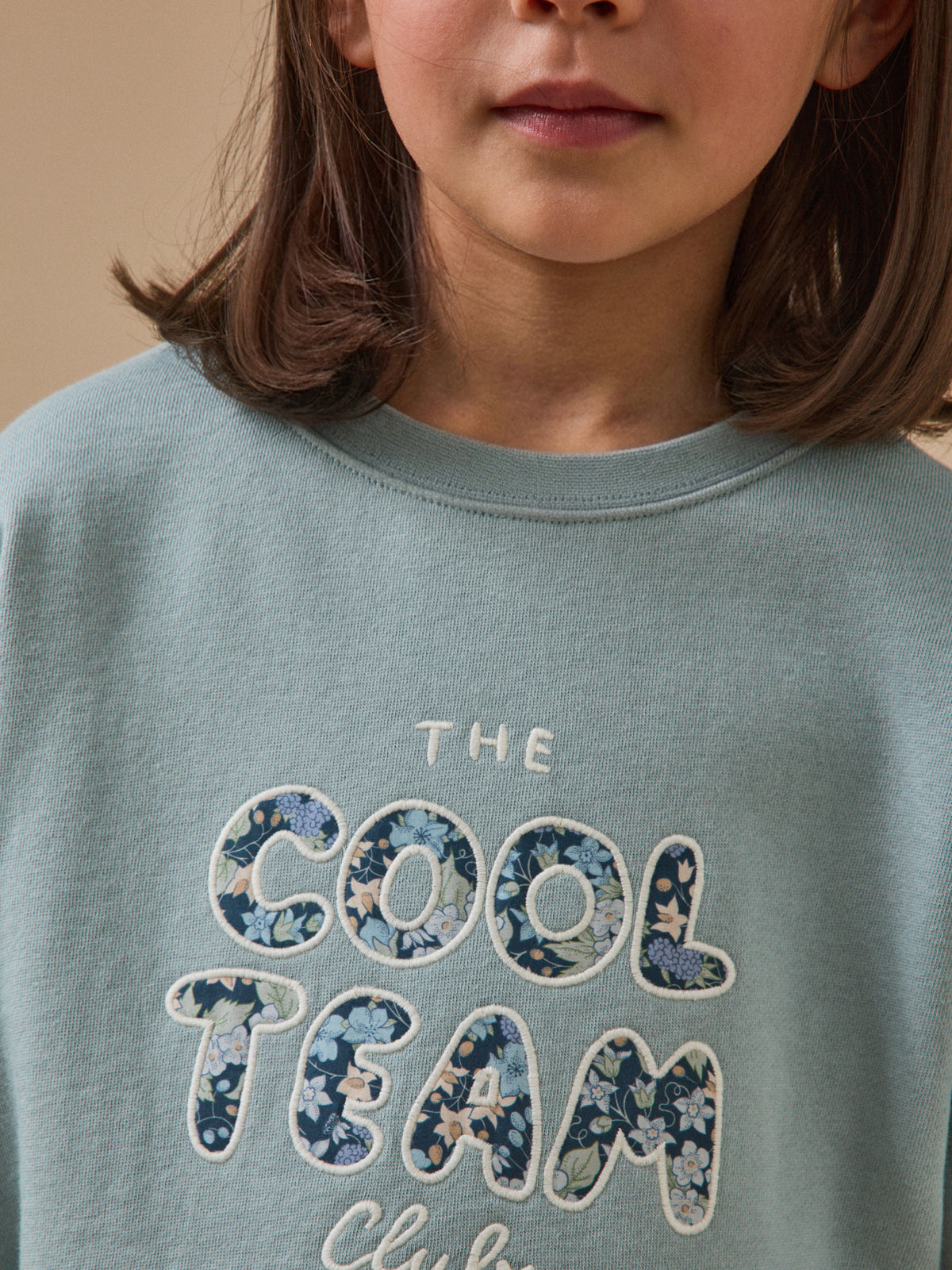 Sweat Cool Team Fille tissu Liberty - Coton biologique