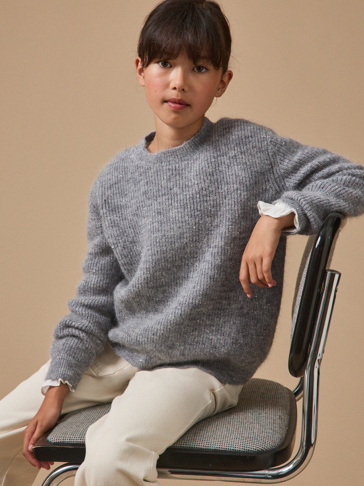 Pull en laine et mohair Fille