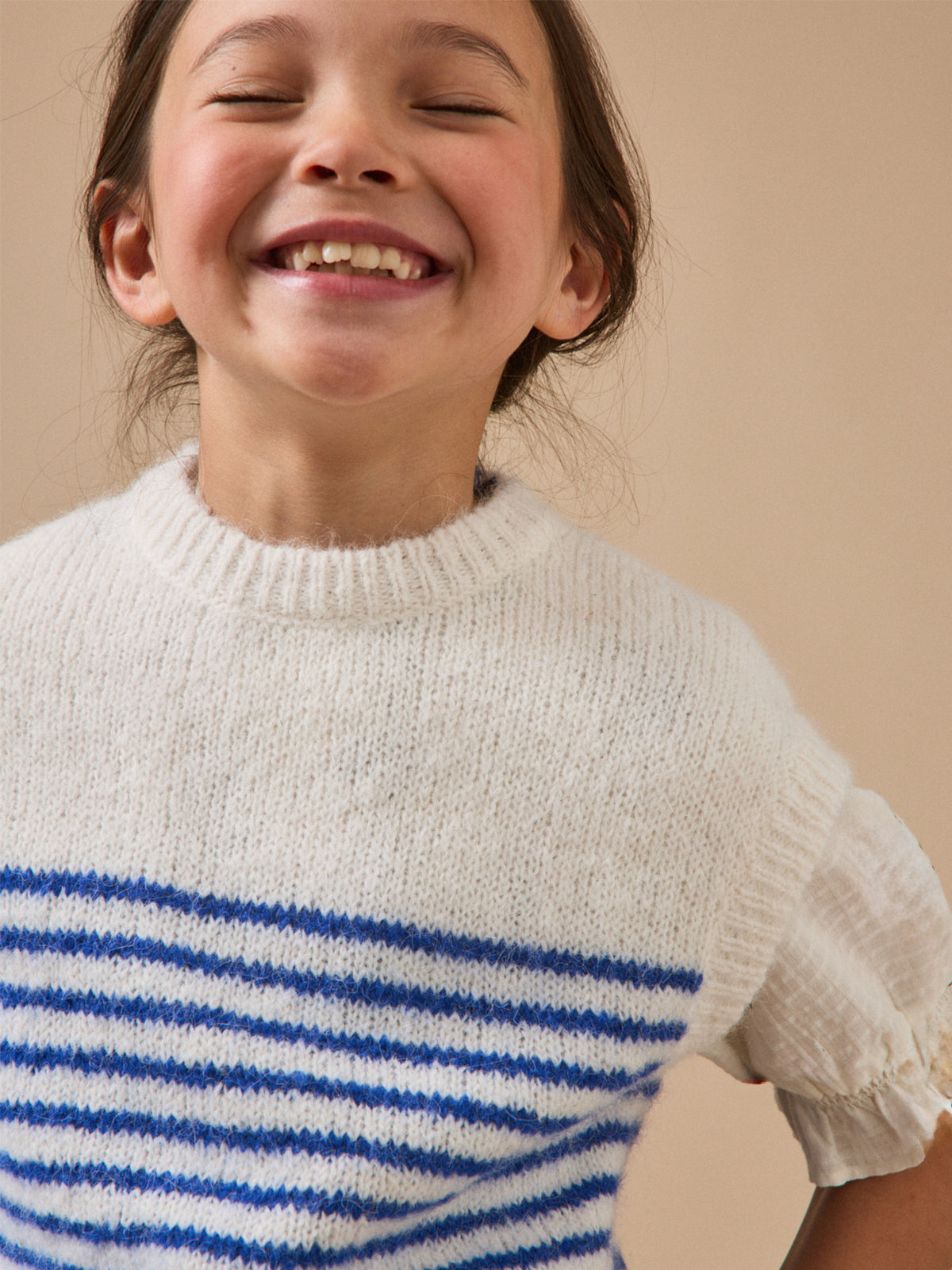 Pull rayé sans manches Fille
