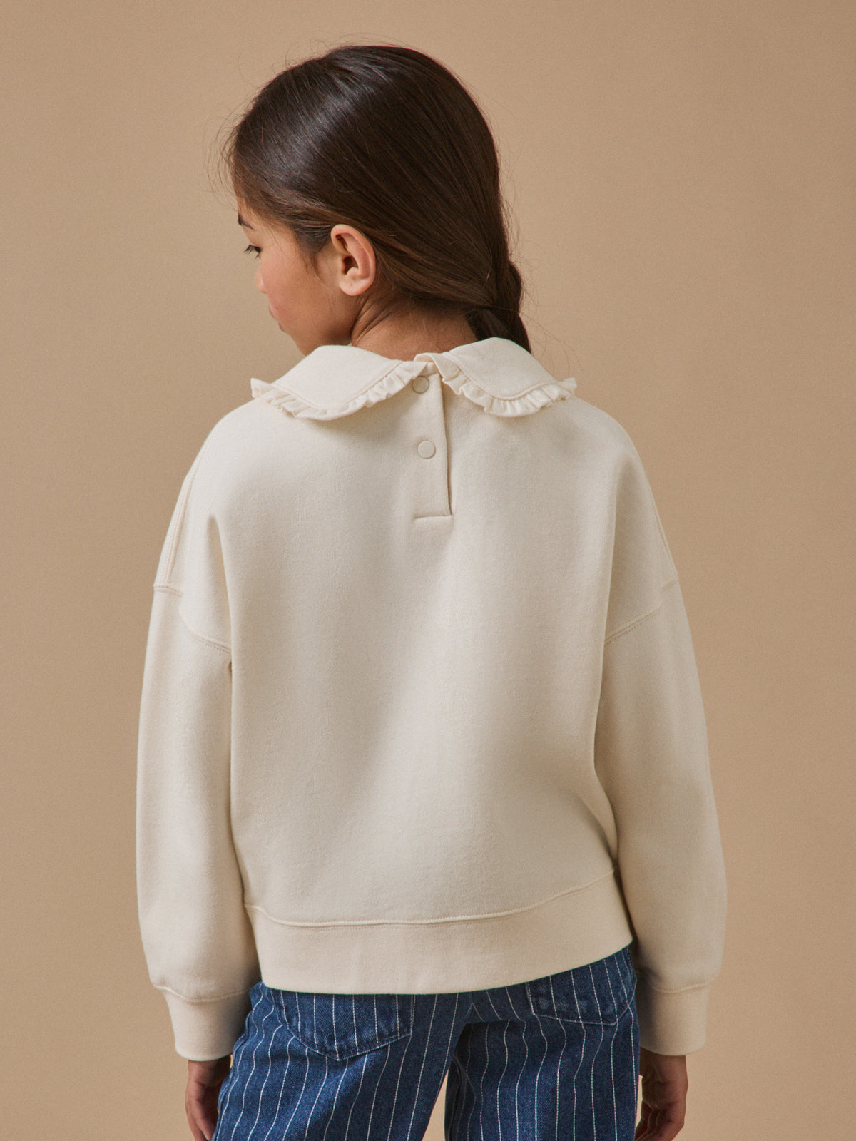 Sweat Fille col volanté