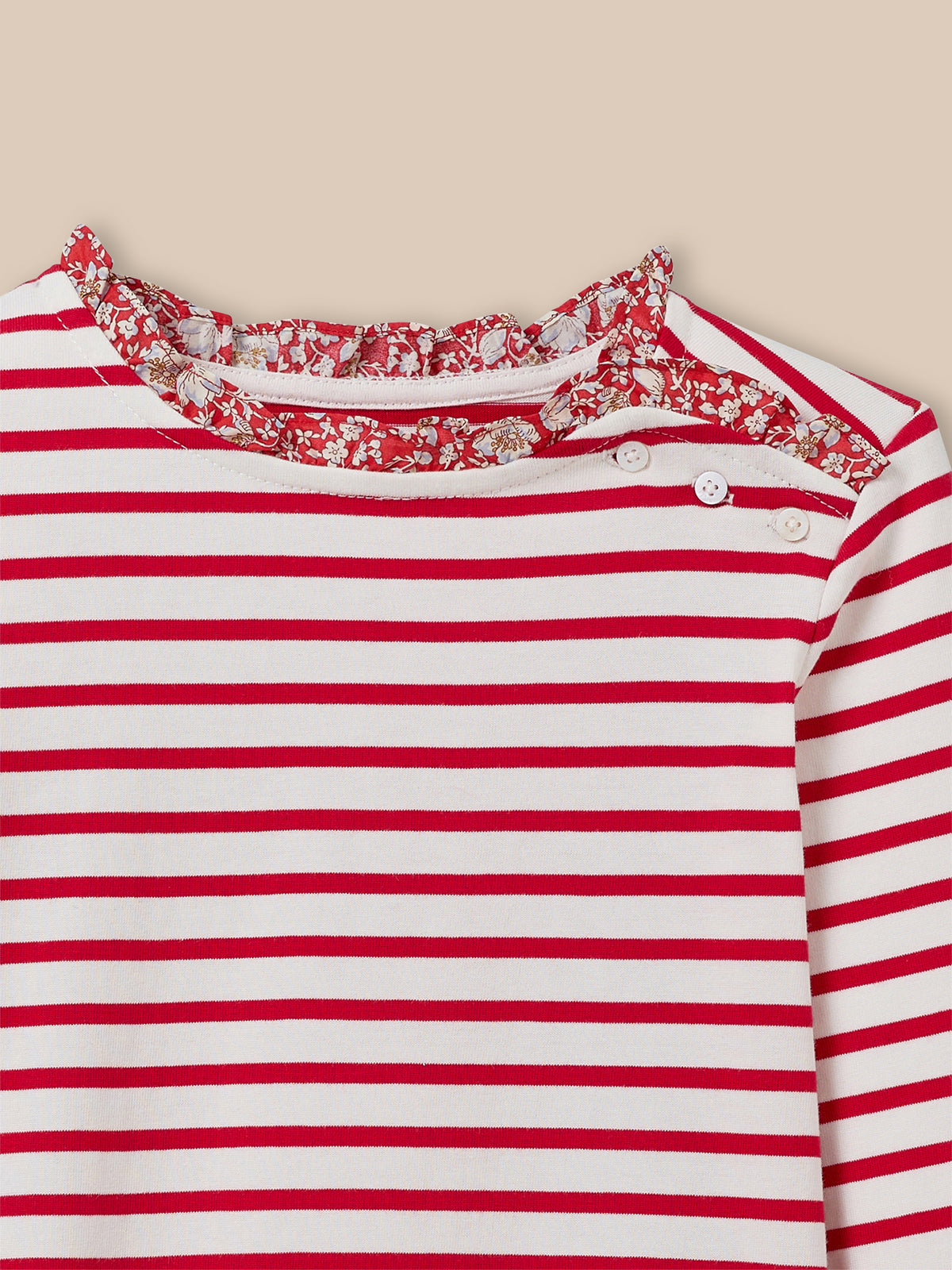 T-shirt marinière Fille tissu Liberty - Coton biologique