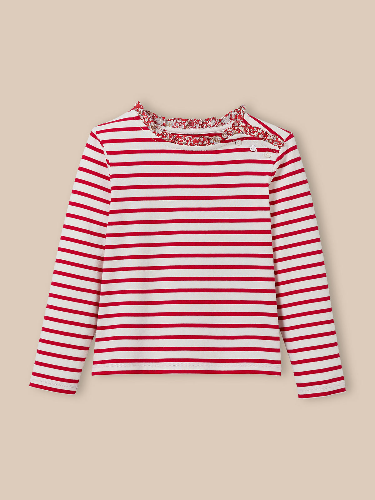 T-shirt marinière Fille tissu Liberty - Coton biologique