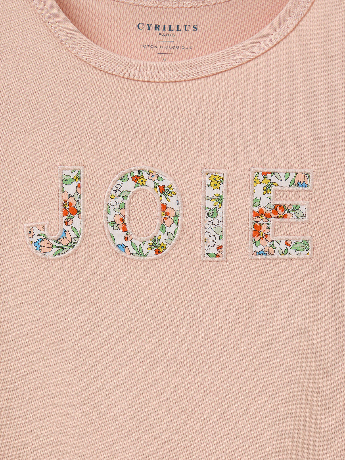 T-shirt Fille message en tissu Liberty - Coton biologique