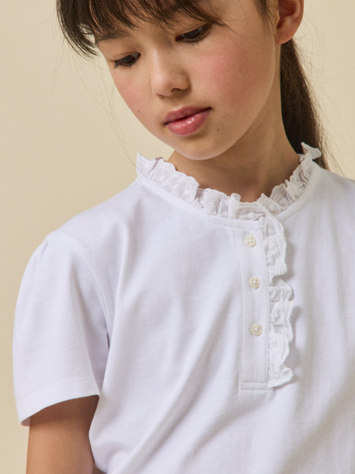 T-shirt Fille à col froufrou - Collection Junior