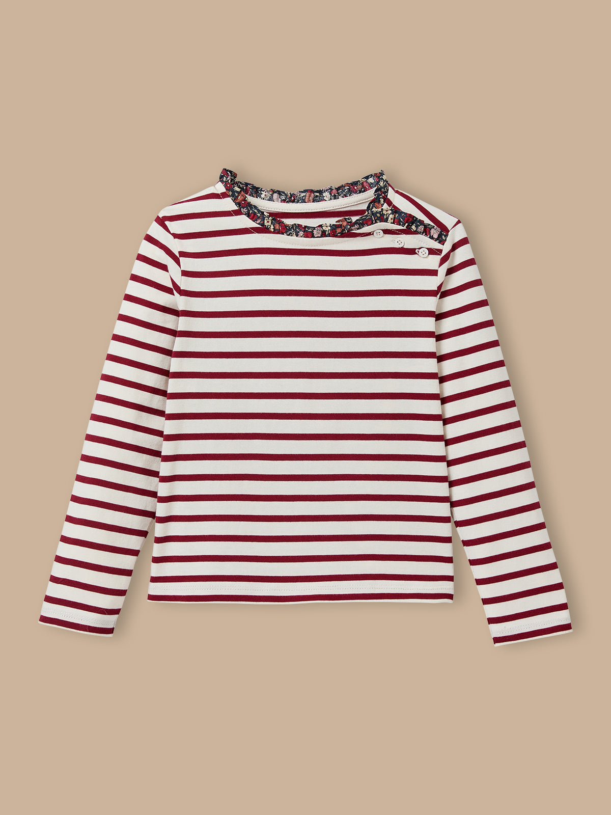 T-shirt marinière Fille tissu Liberty