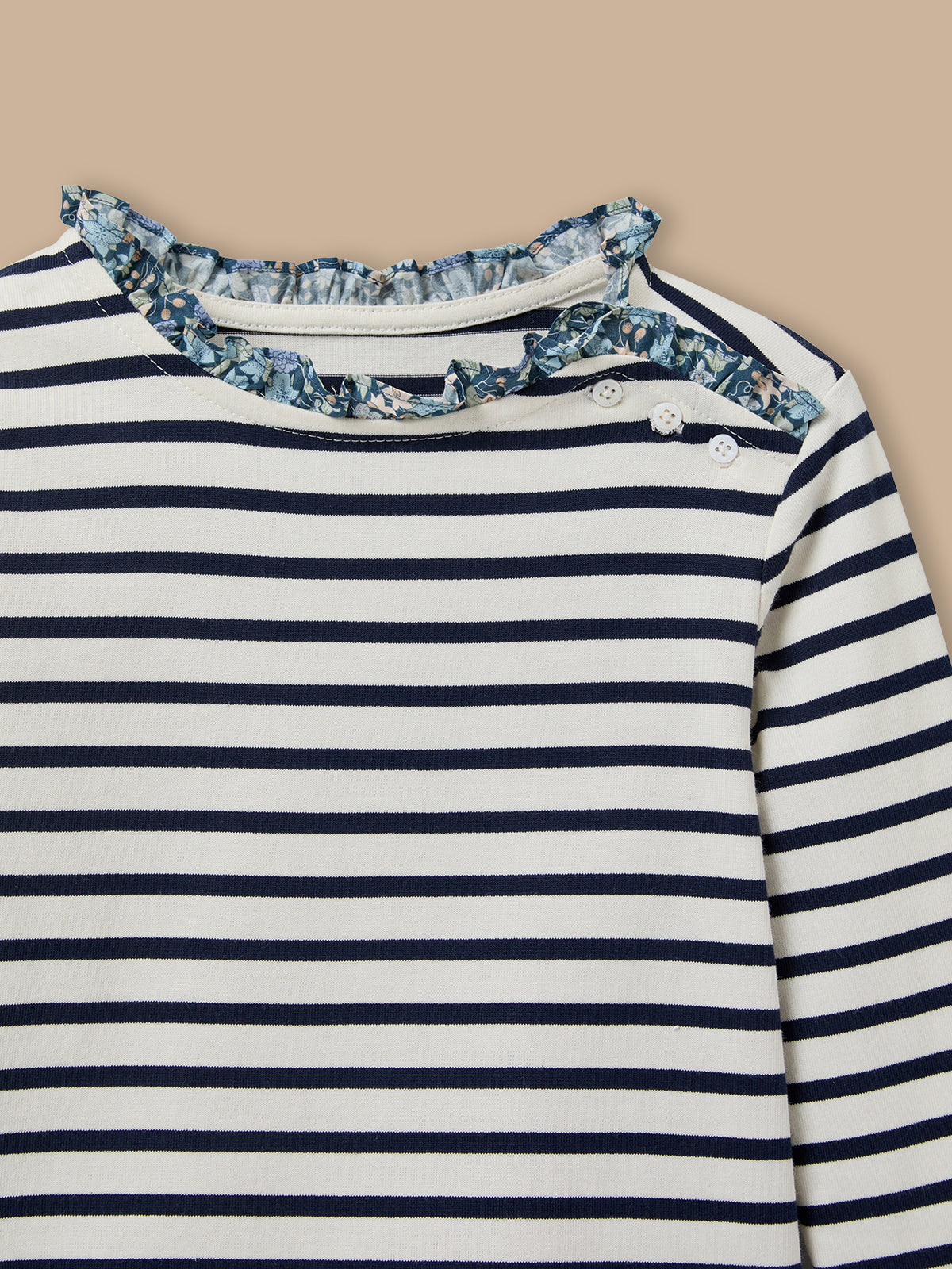 T-shirt marinière Fille tissu Liberty