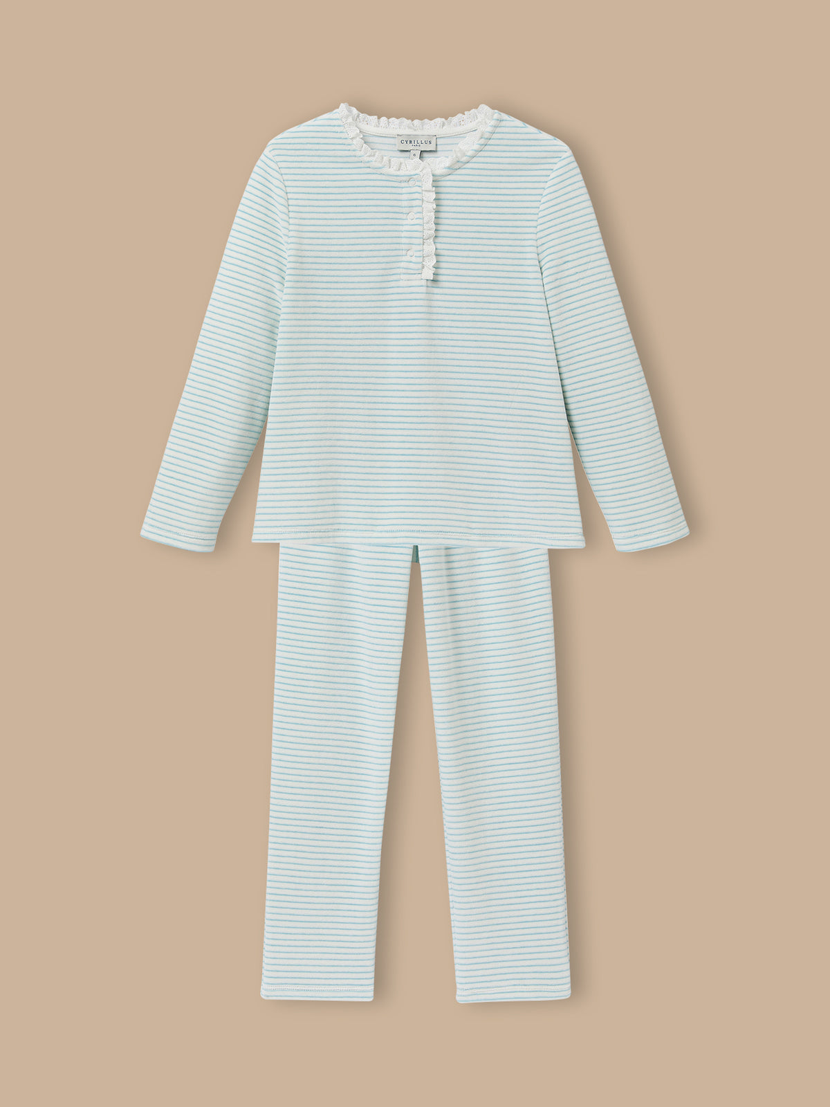 Pyjama en velours rayé Fille