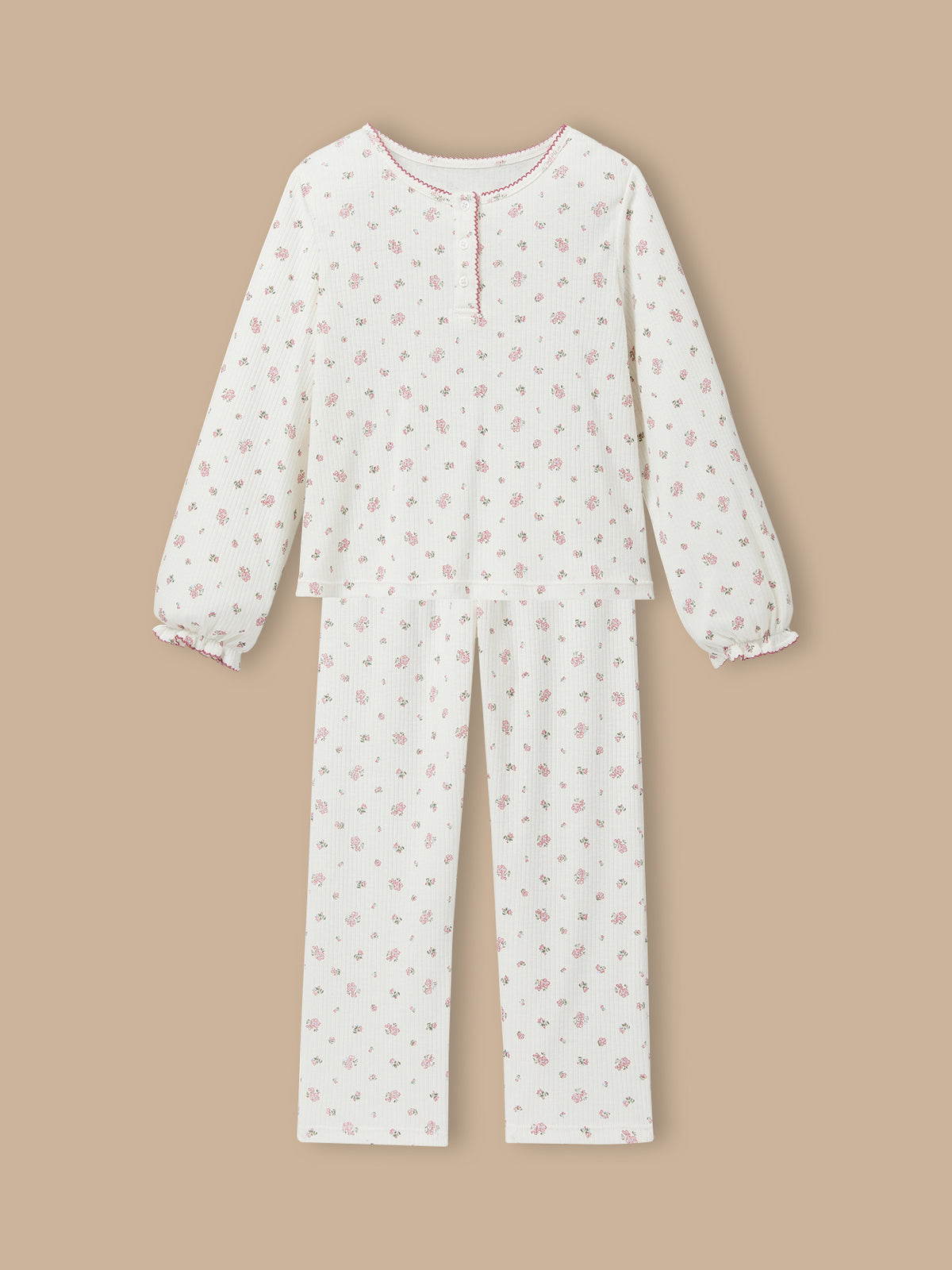Pyjama en maille pointelle Fille