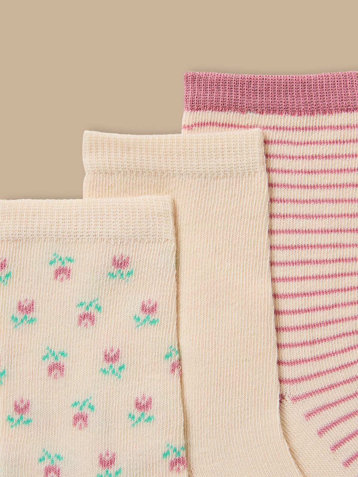 Lot de 3 paires de chaussettes fleurs Fille
