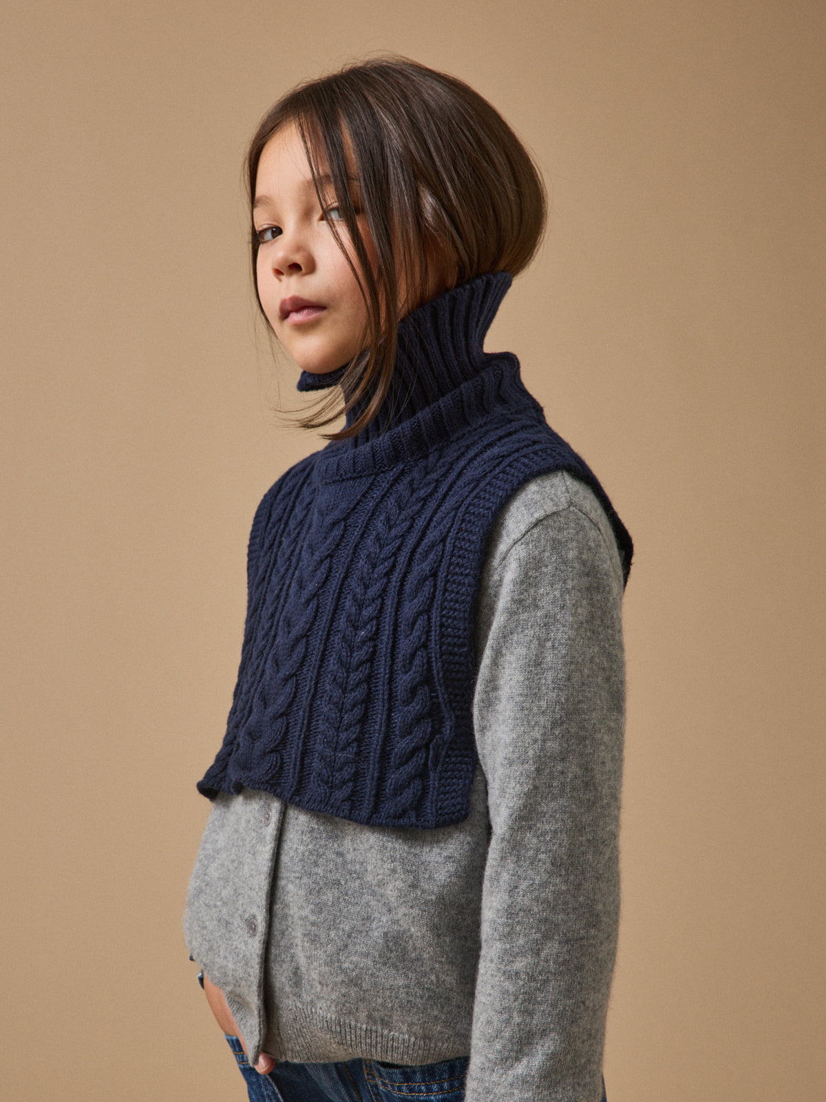 Plastron col roulé torsadé enfant