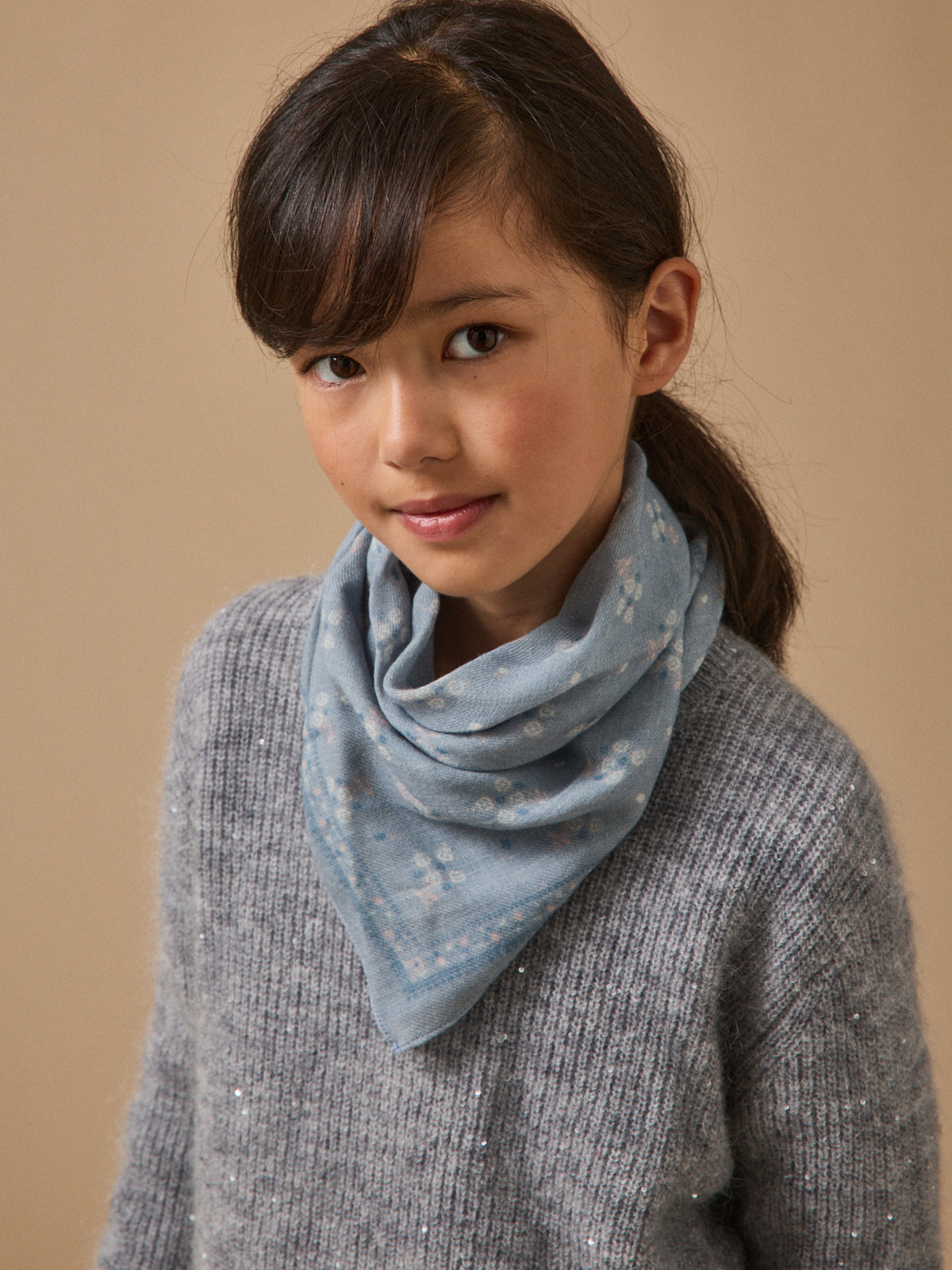 Foulard imprimé en laine Fille
