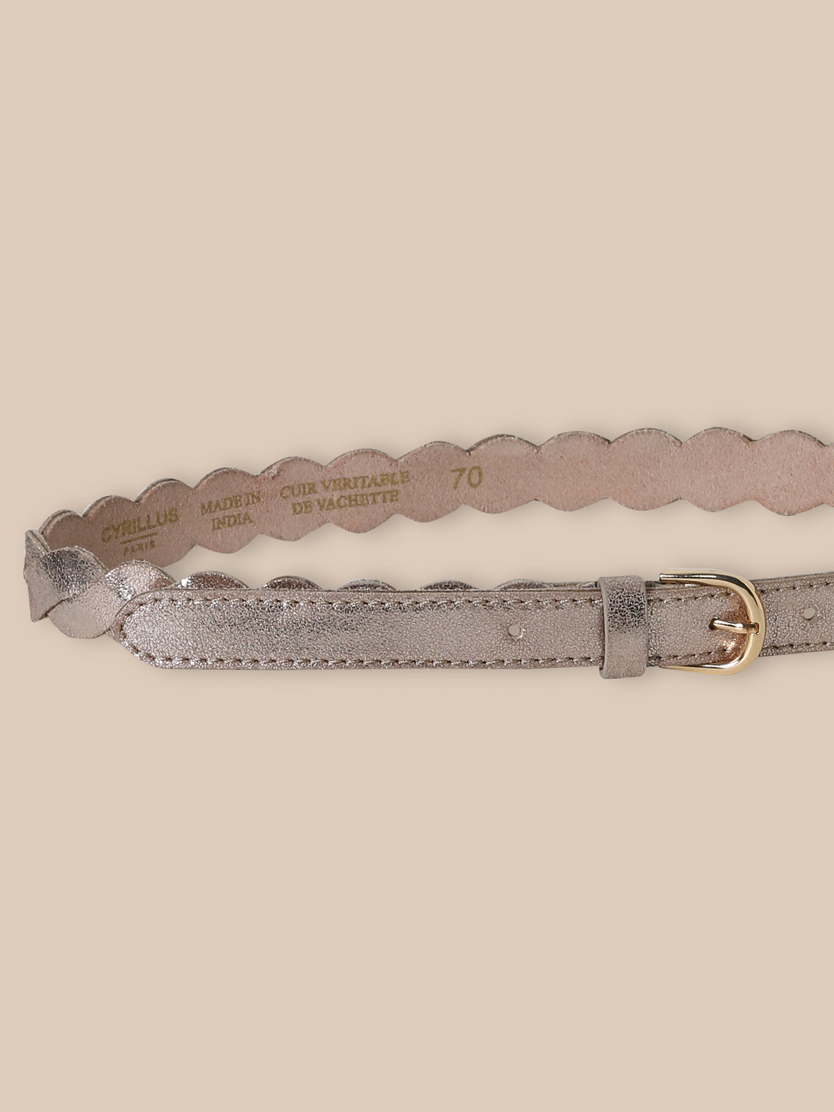 Ceinture en cuir tressé et irisé Fille