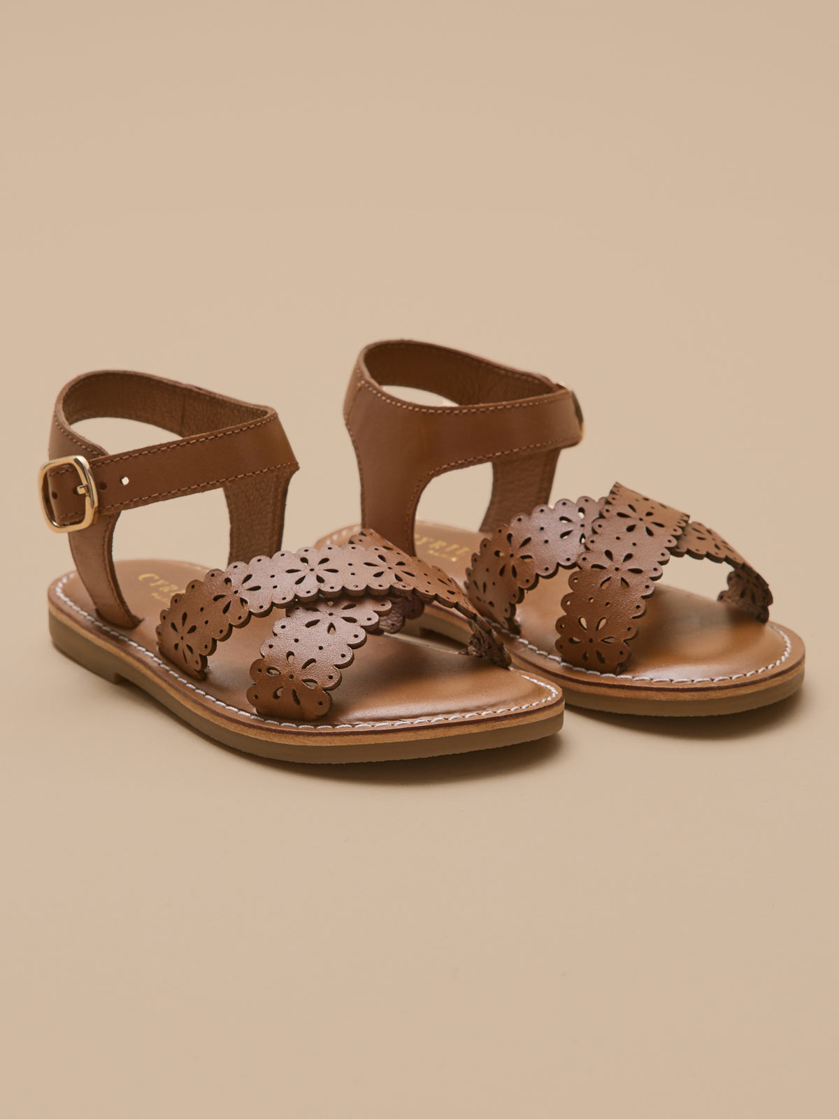 Sandales perforées Fille en cuir
