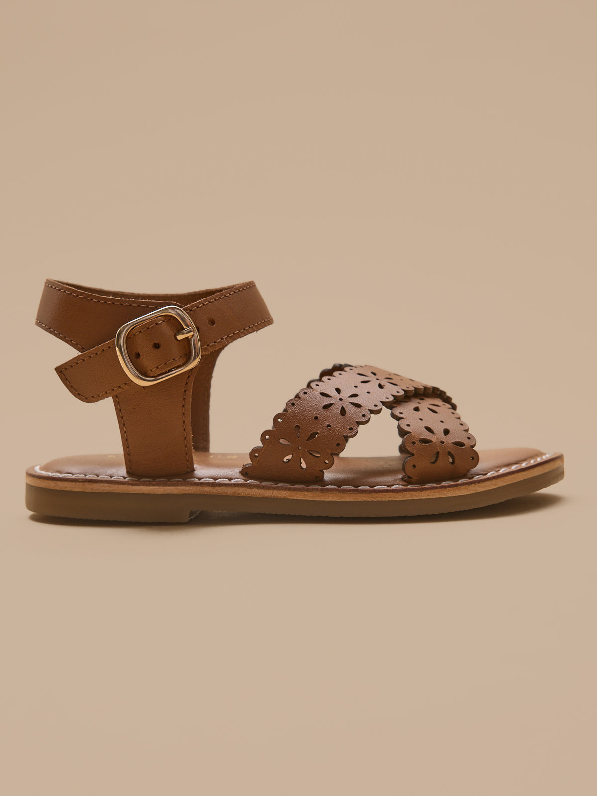 Sandales perforées Fille en cuir