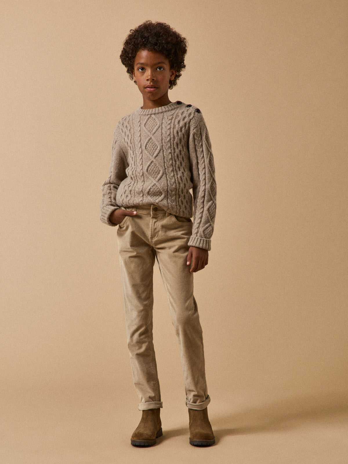 Slim en velours Garçon