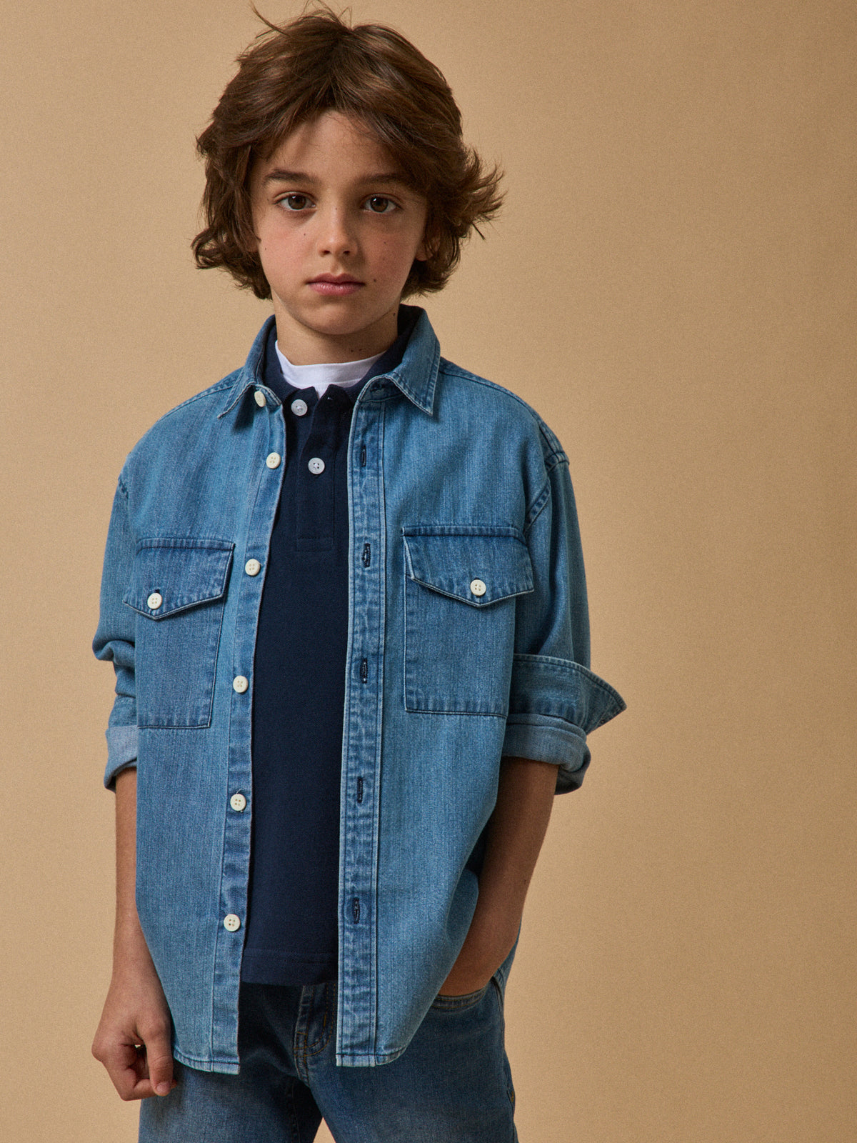 Chemise en denim garçon