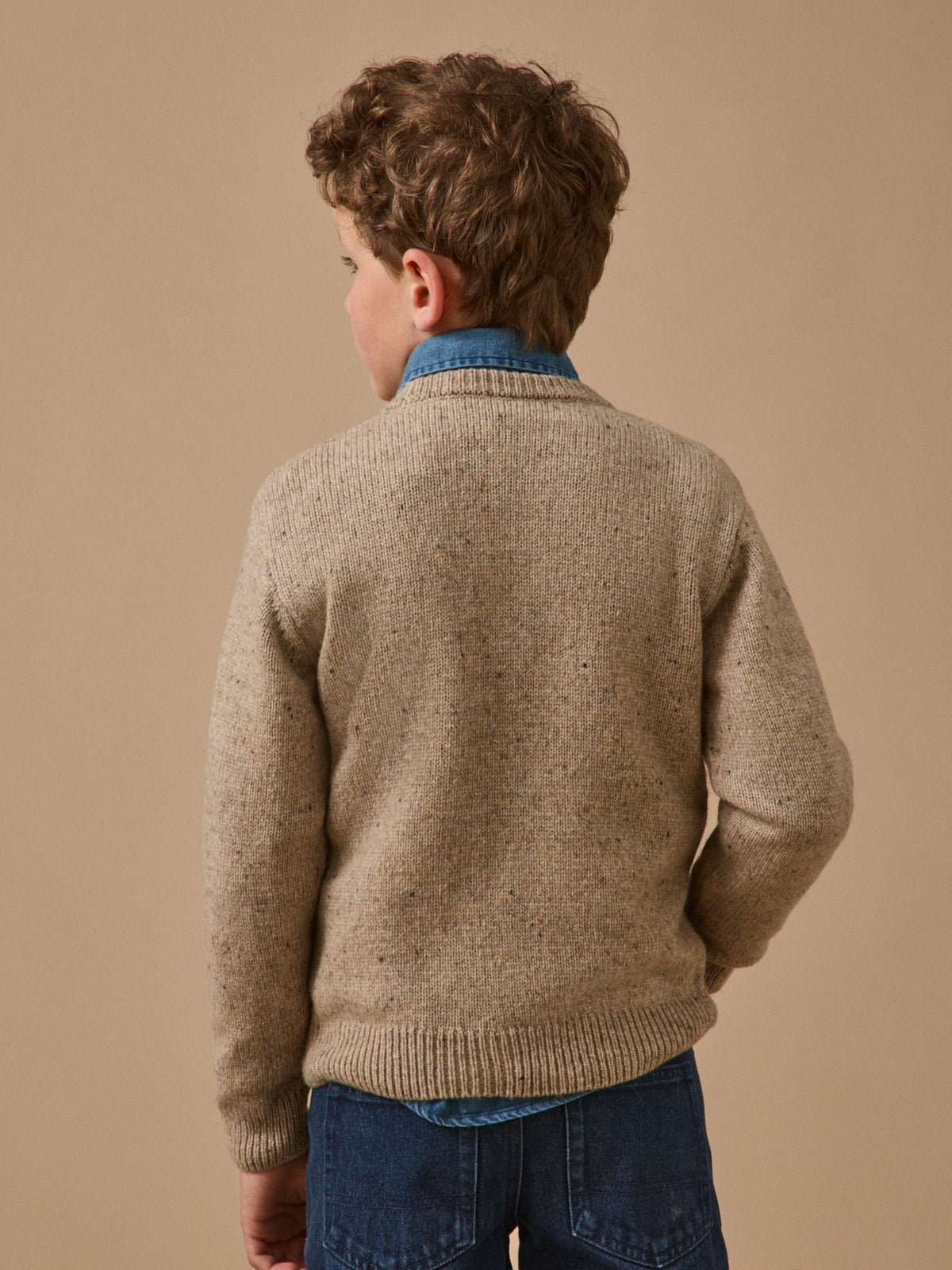 Pull jacquard avec laine Garçon