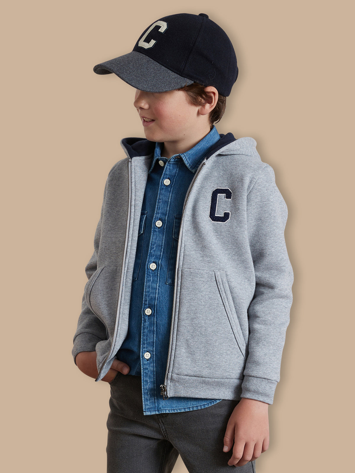Sweat zippé à capuche Garçon