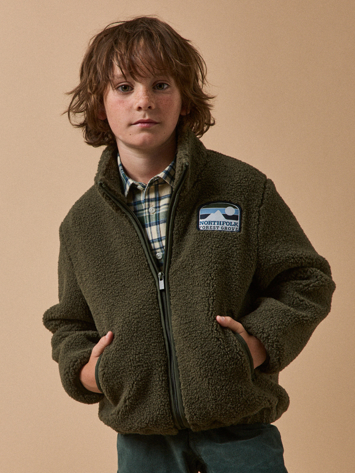 Cardigan zippé en sherpa Garçon