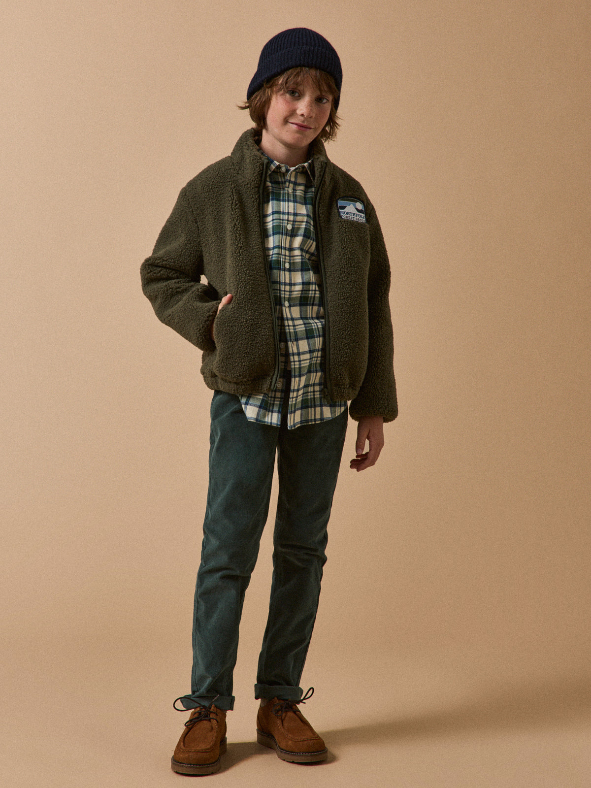 Cardigan zippé en sherpa Garçon
