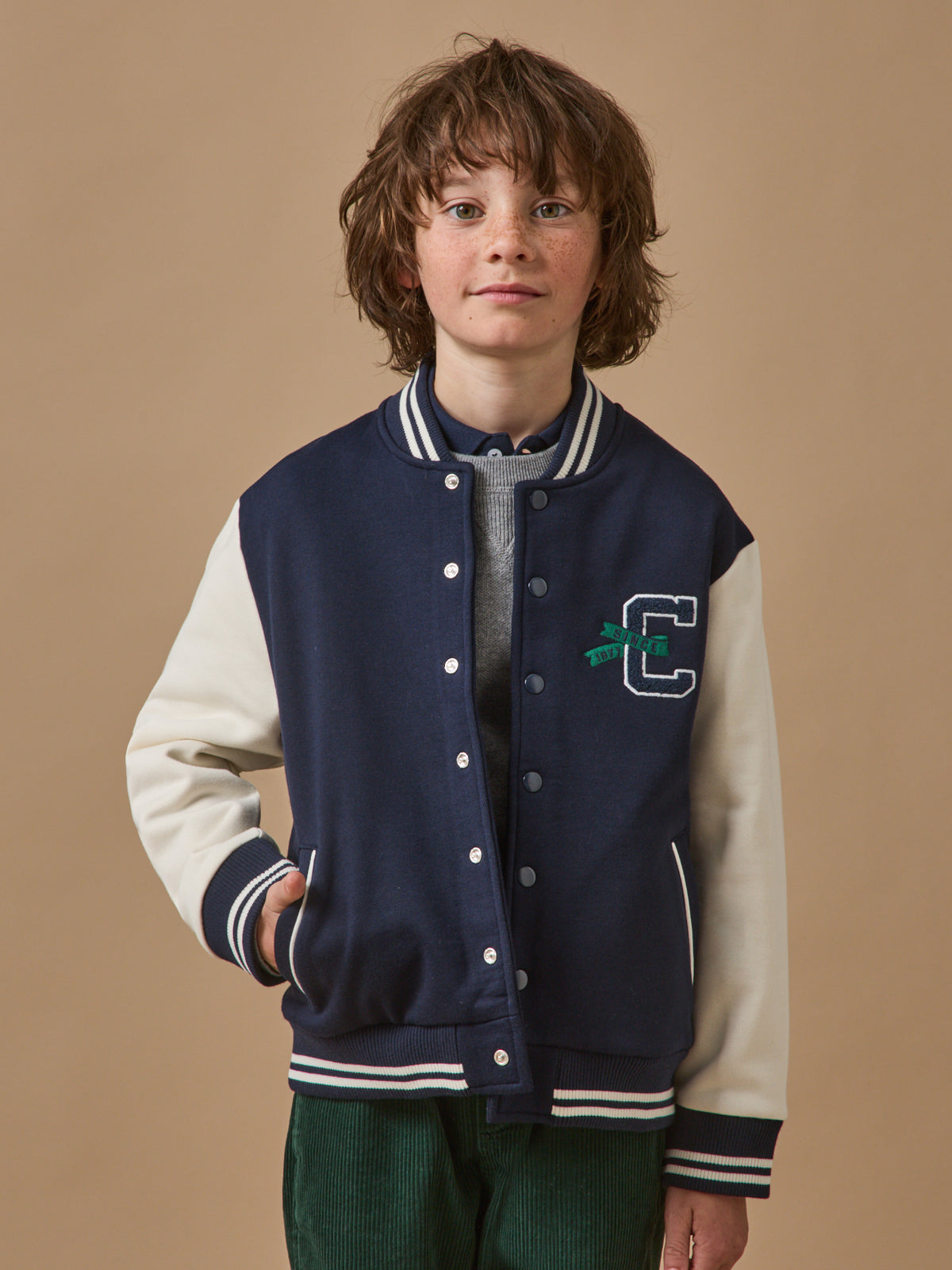 Blouson teddy brodé Garçon