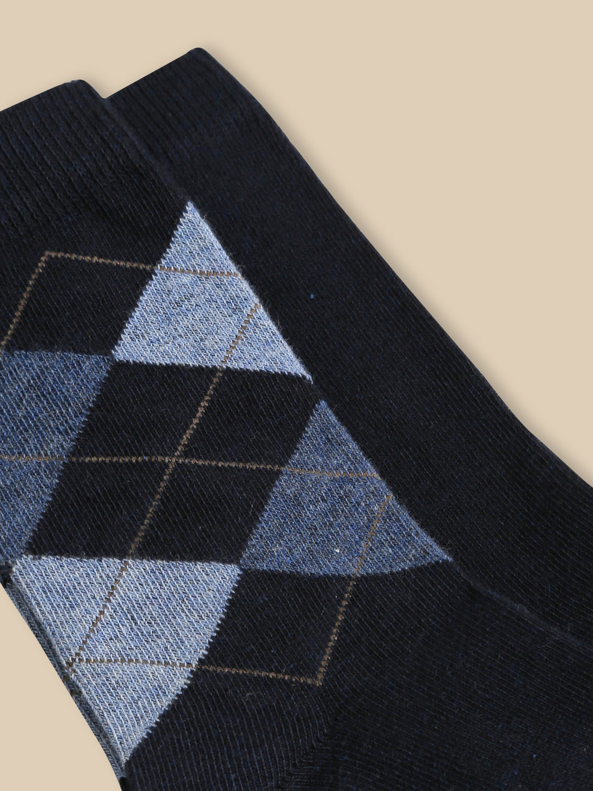 Lot de 2 chaussettes intarsia et unie
