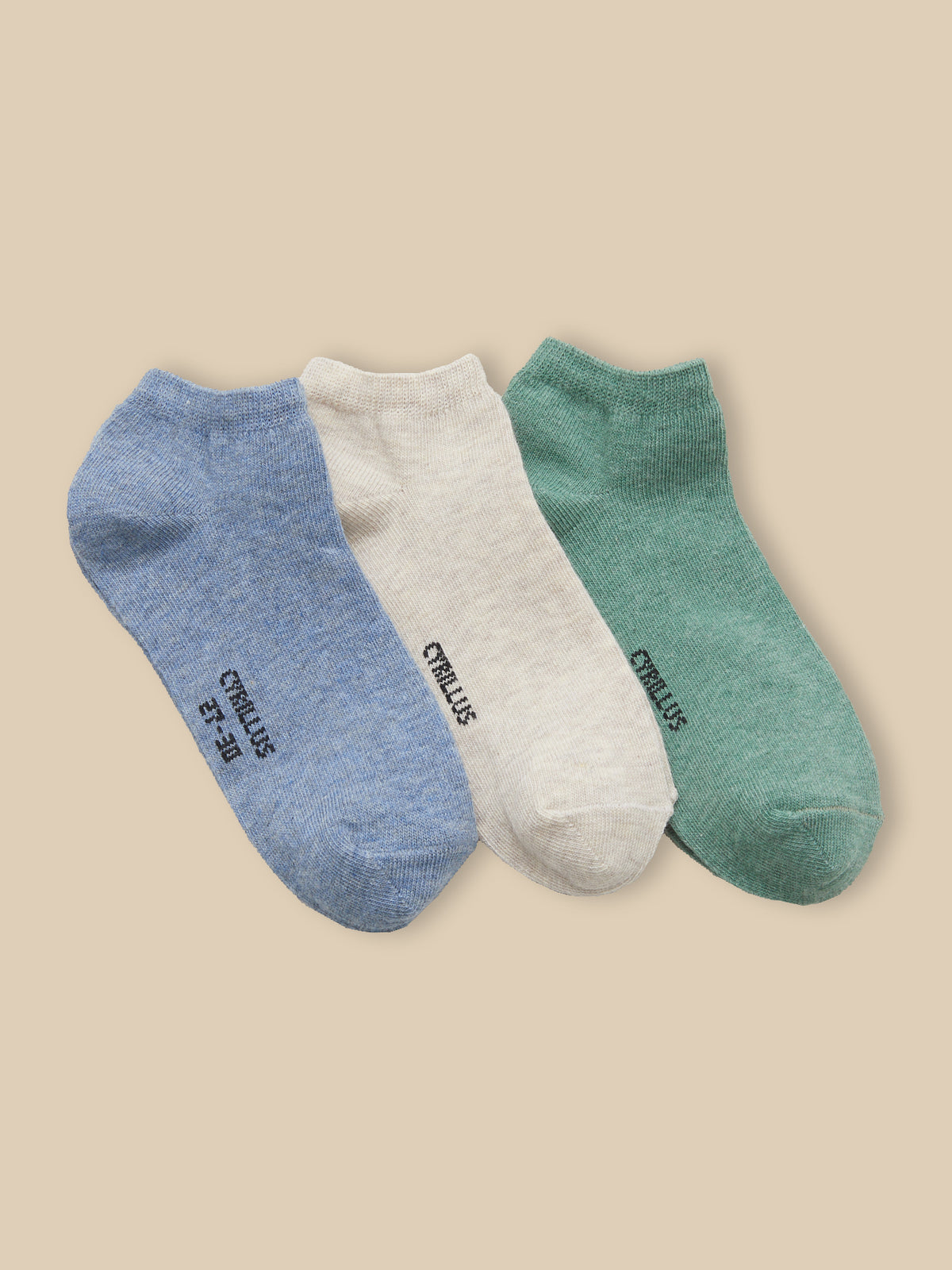 Socquettes unies par lot de 3 garçon